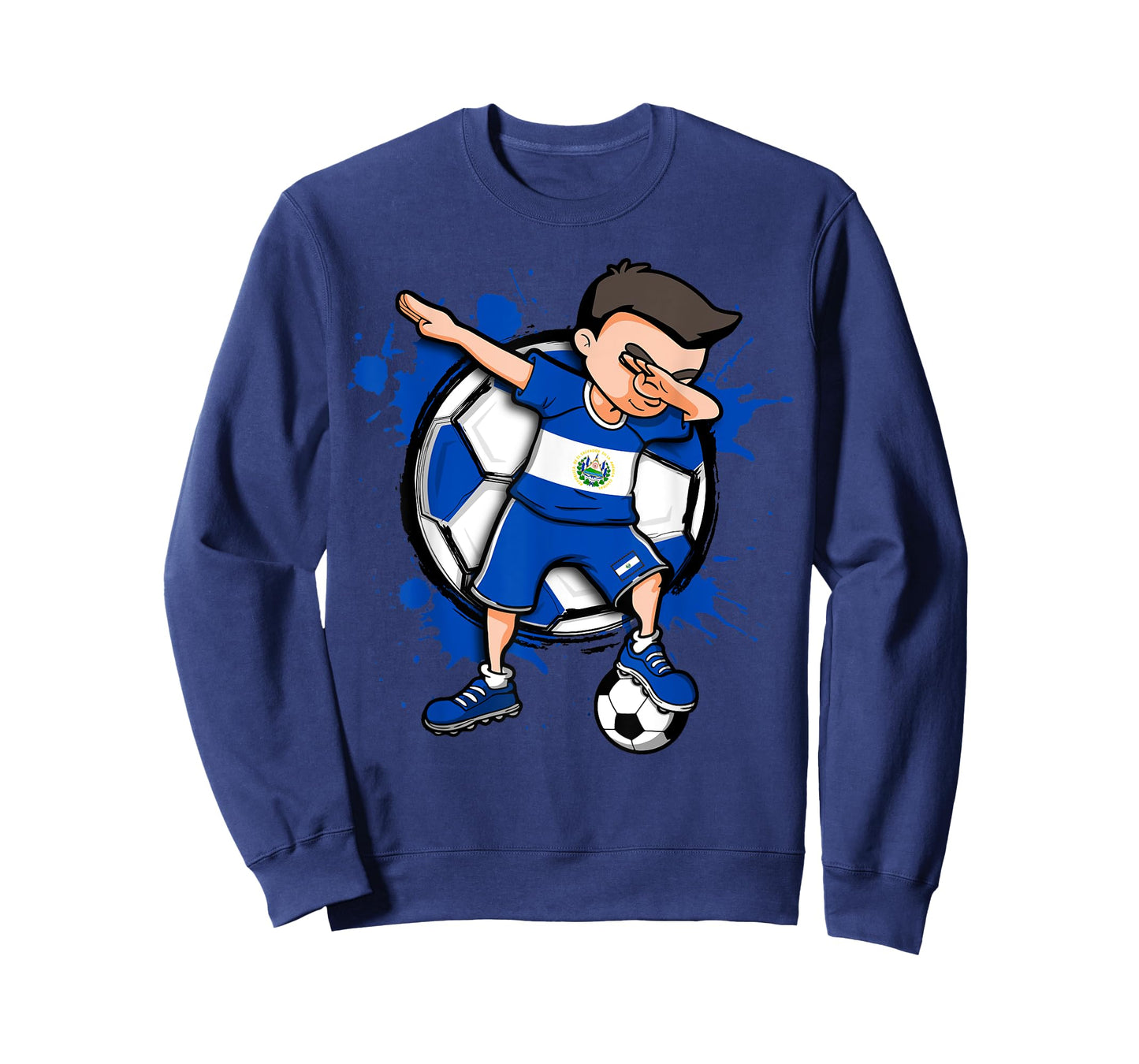 Dabbing Soccer Boy El Salvador Football Lovers Jersey Flag T-Shirt