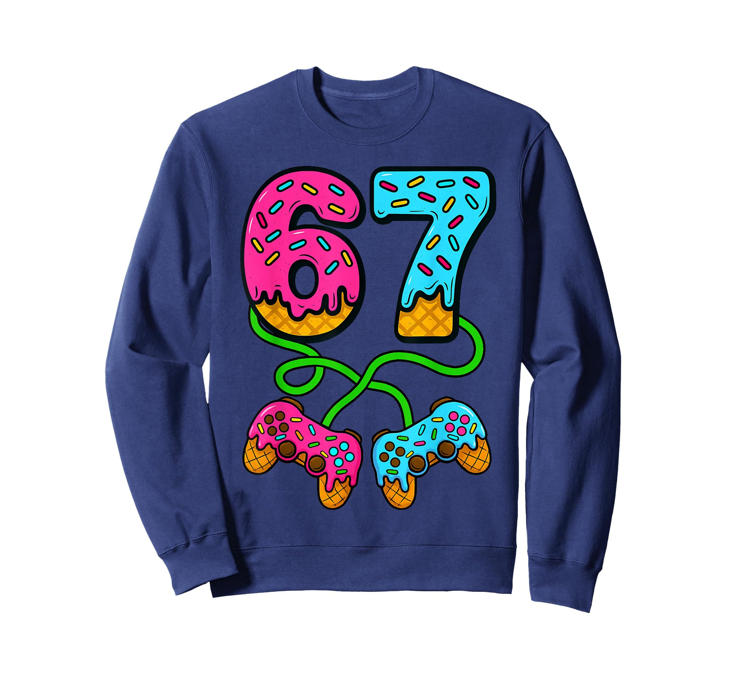 67 Ice Cream Drip Meme Gamer Six Seven Gen Alpha Slang T-Shirt
