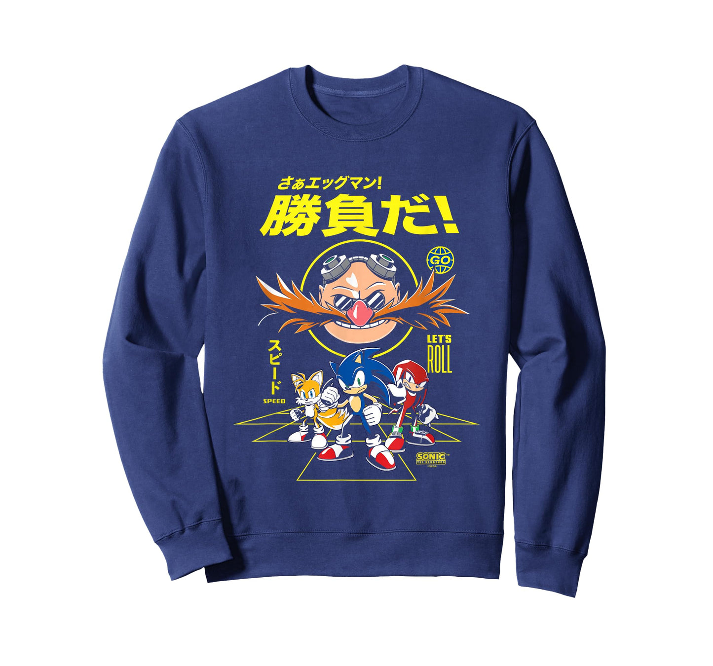 Sonic The Hedgehog Let's Roll Distressed Kanji Poster T-Shirt