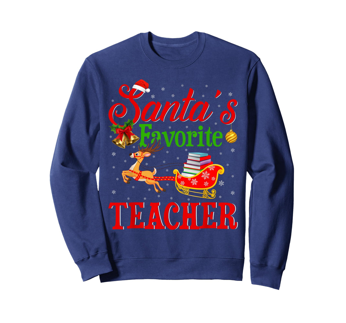 Santa Favorite Teacher Xmas Funny Christmas Teacher T-Shirt