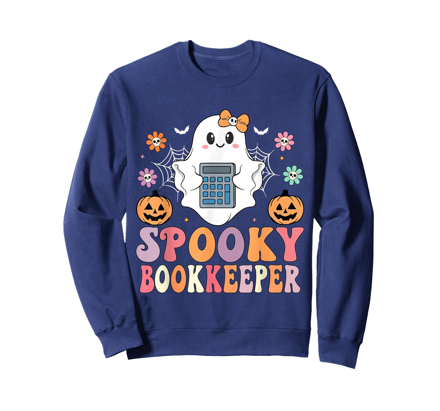 Spooky Ghost Bookkeeper Halloween Accountant Spreadsheets T-Shirt