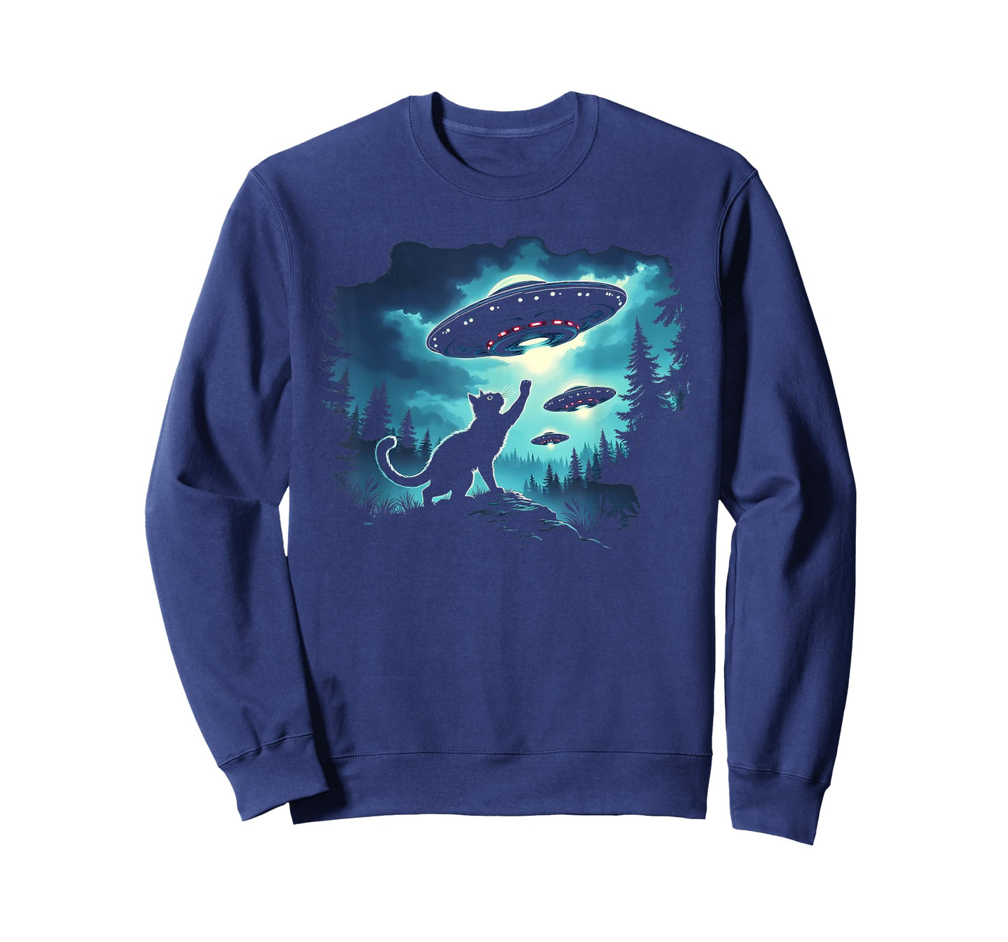 Alien Cat Playing With Ufo T-Shirt