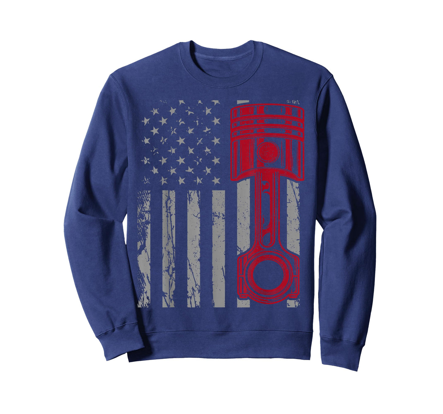 Car Mechanic Piston US Flag Auto Engine Patriotic Garage Guy T-Shirt