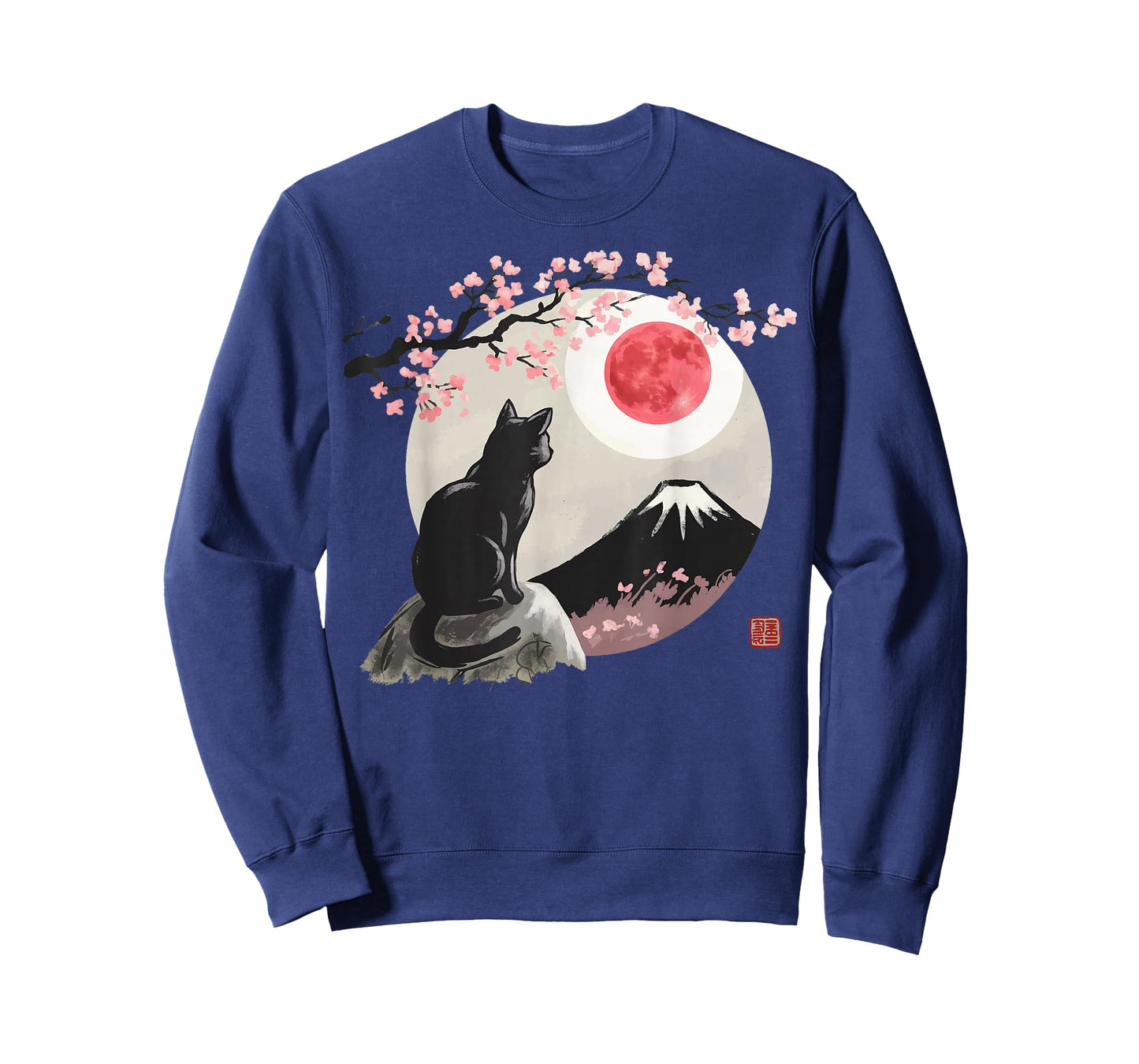 Cat Moon Cherry Blossom T-Shirt