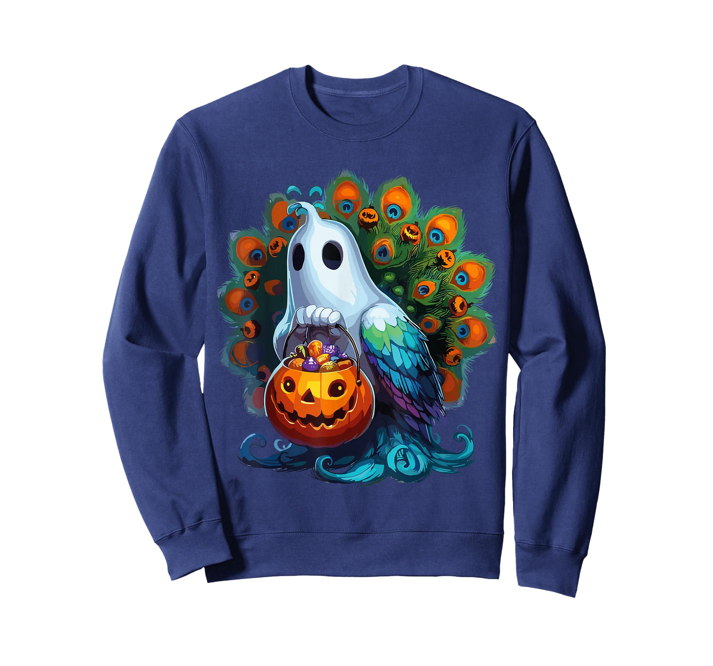 Scary Halloween Peacock Ghost Spooky Candy Bag T-Shirt