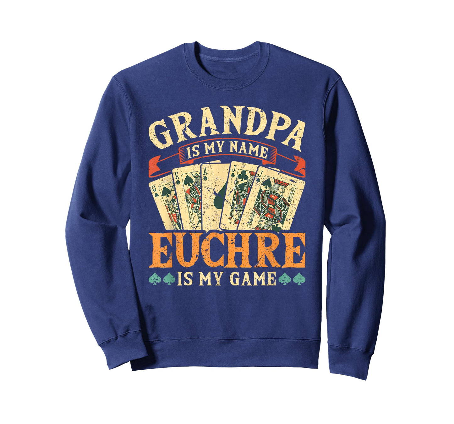 Euchre Grandpa Is My Name, Funny Retro Euchre Card Game T-Shirt