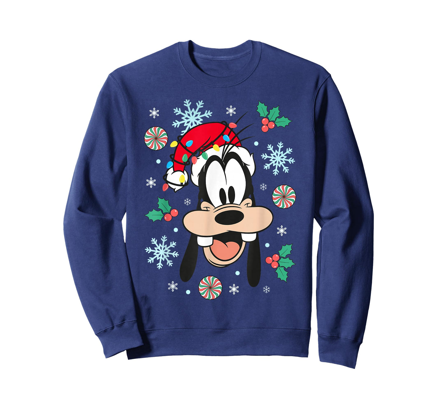 Disney Mickey And Friends Christmas Goofy Big Face Portrait T-Shirt