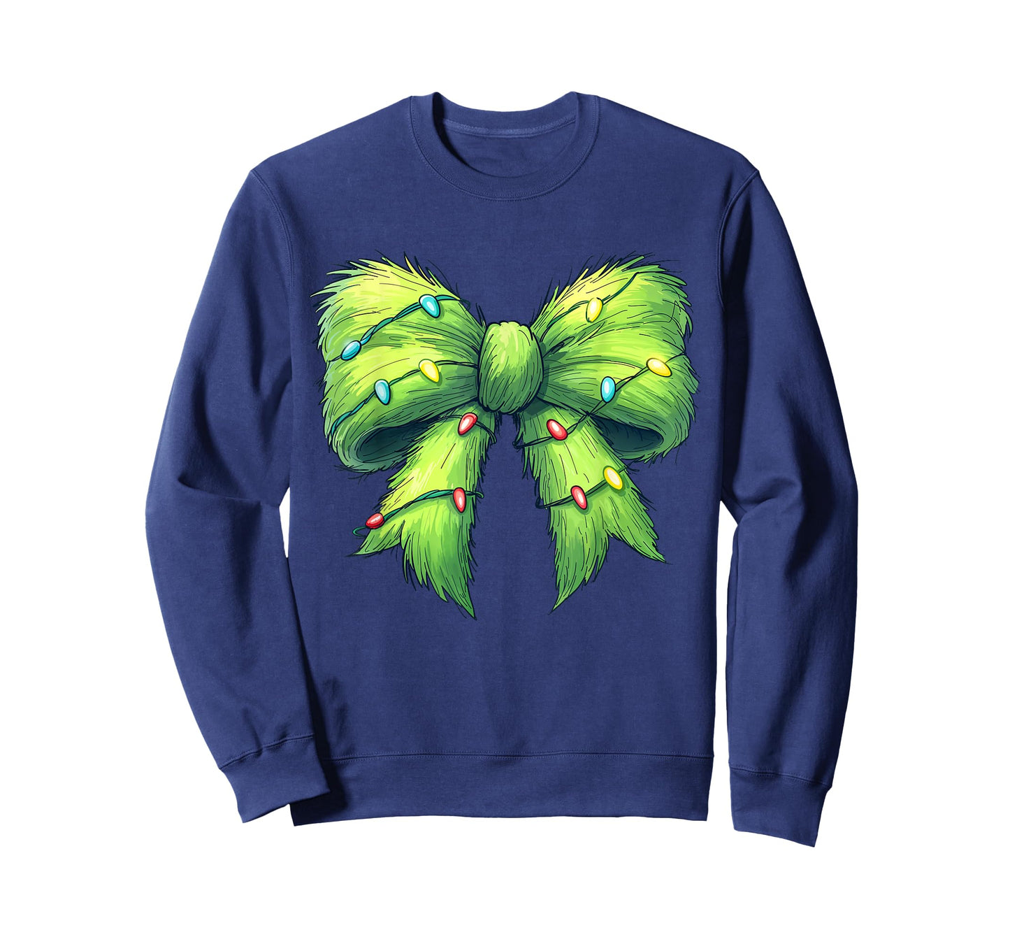 Coquette Christmas Bow Girl Women Holiday Ribbon Tree Lights T-Shirt