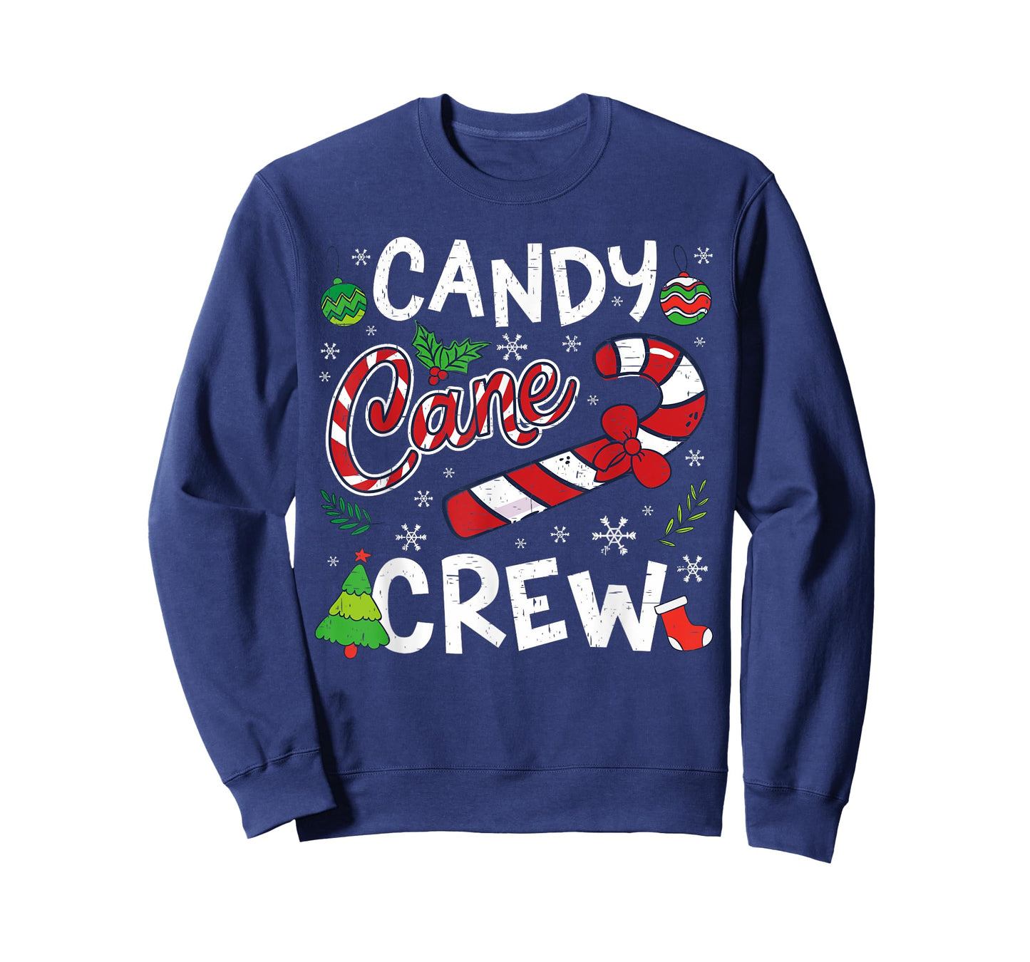 Candy Cane Crew Santa Xmas Kids Toddler Youth Women Men T-Shirt