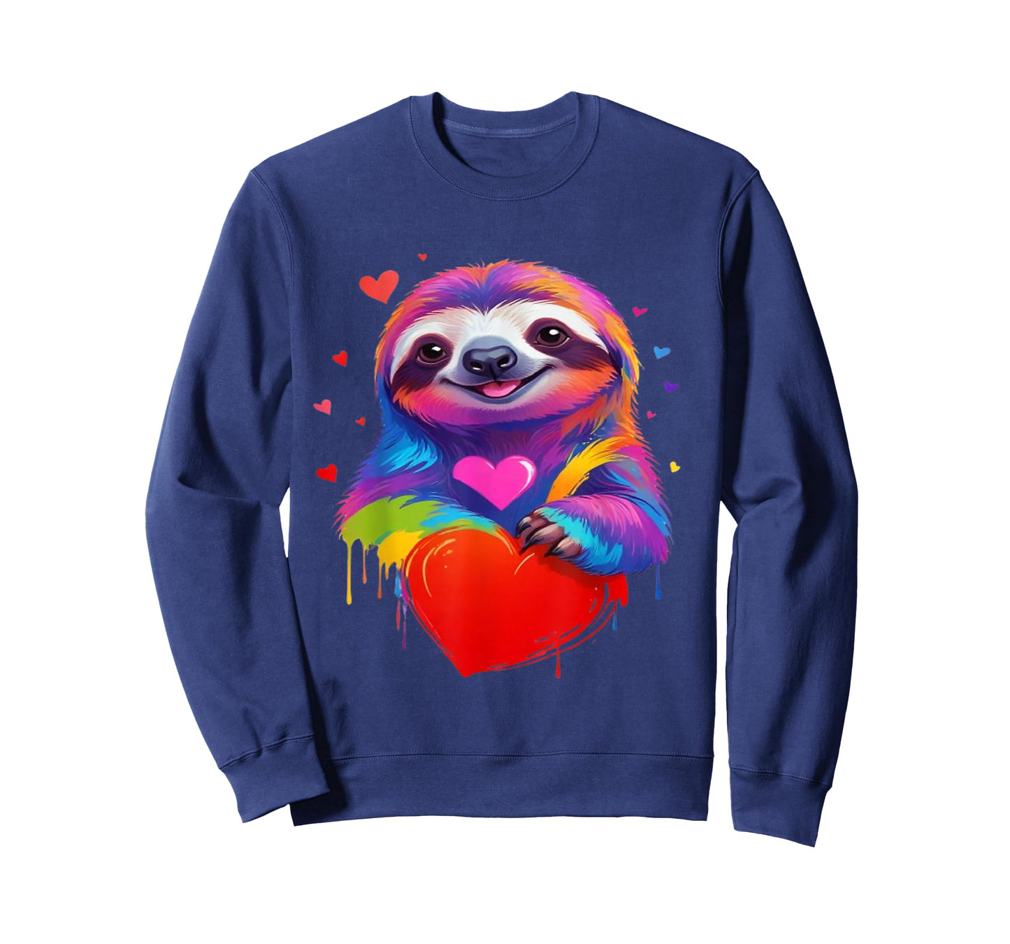 Colorful Sloth T-Shirt - Rainbow Sloth Heart Animal Lover T-Shirt