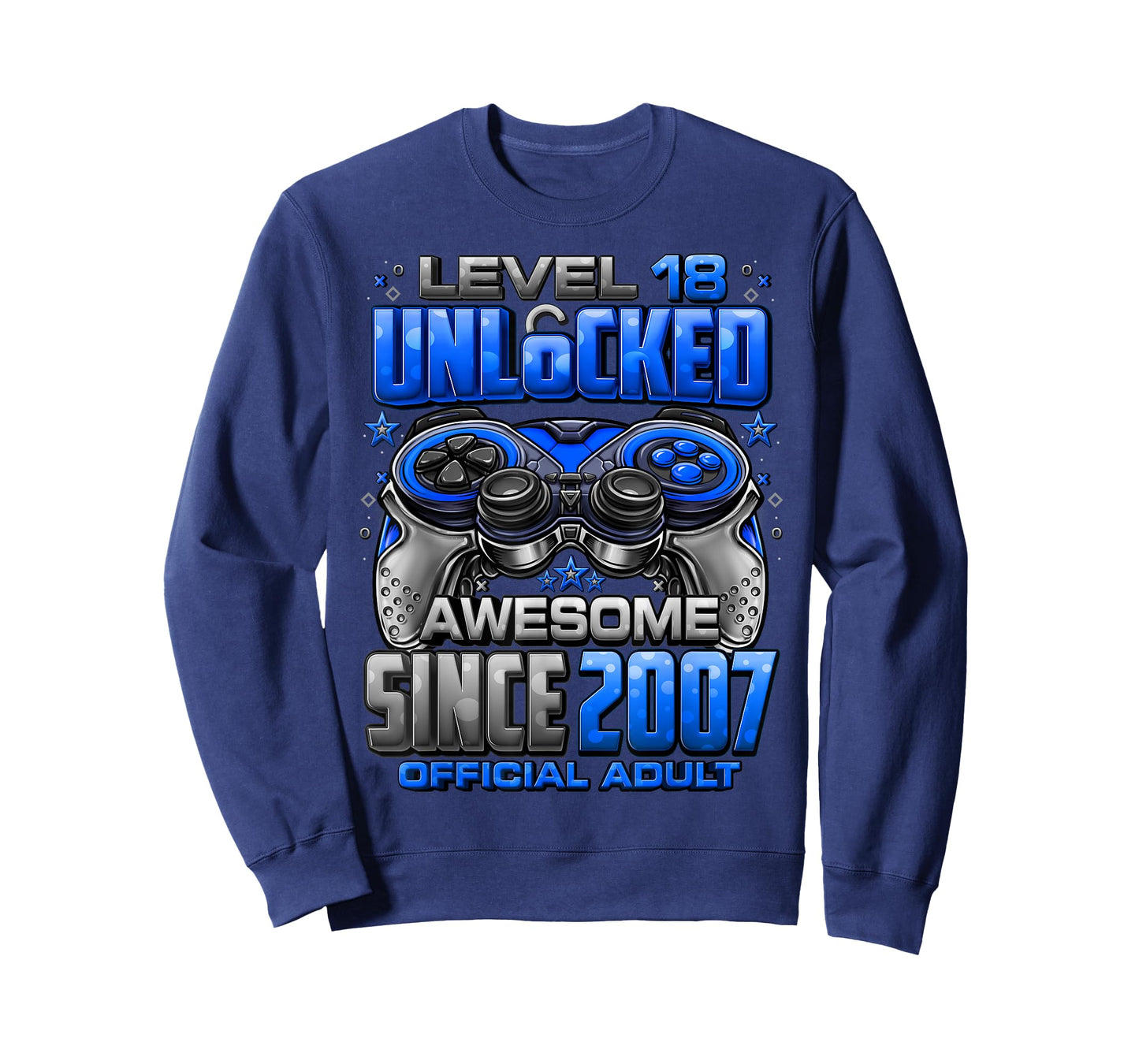 Level 18 Unlocked Awesome Since 2007 18th Birthday Gaming T-Shirt