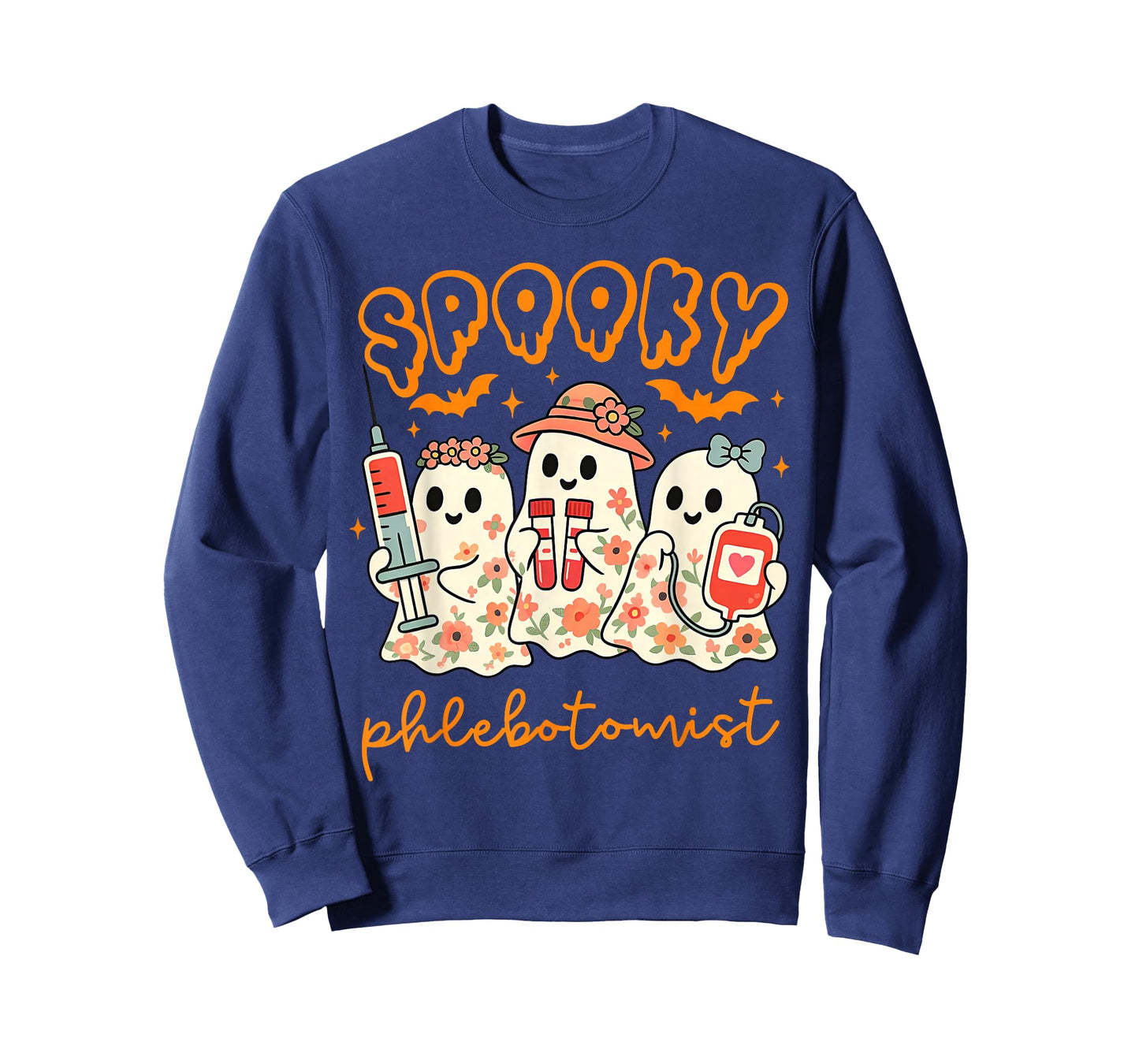 Spooky Phlebotomist Cute Ghost Phlebotomy Tech Halloween T-Shirt