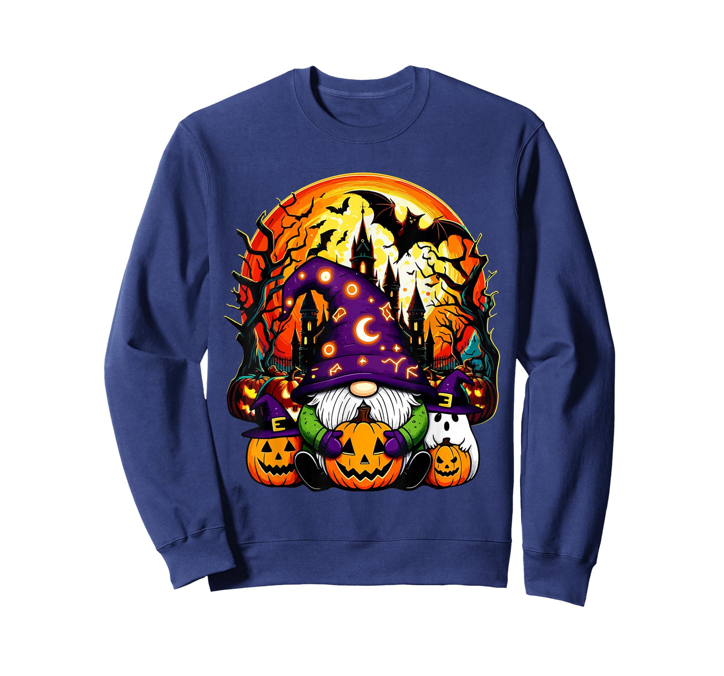 Halloween Gnome Cosplay Witch Boo Ghosts Carved Pumpkins T-Shirt