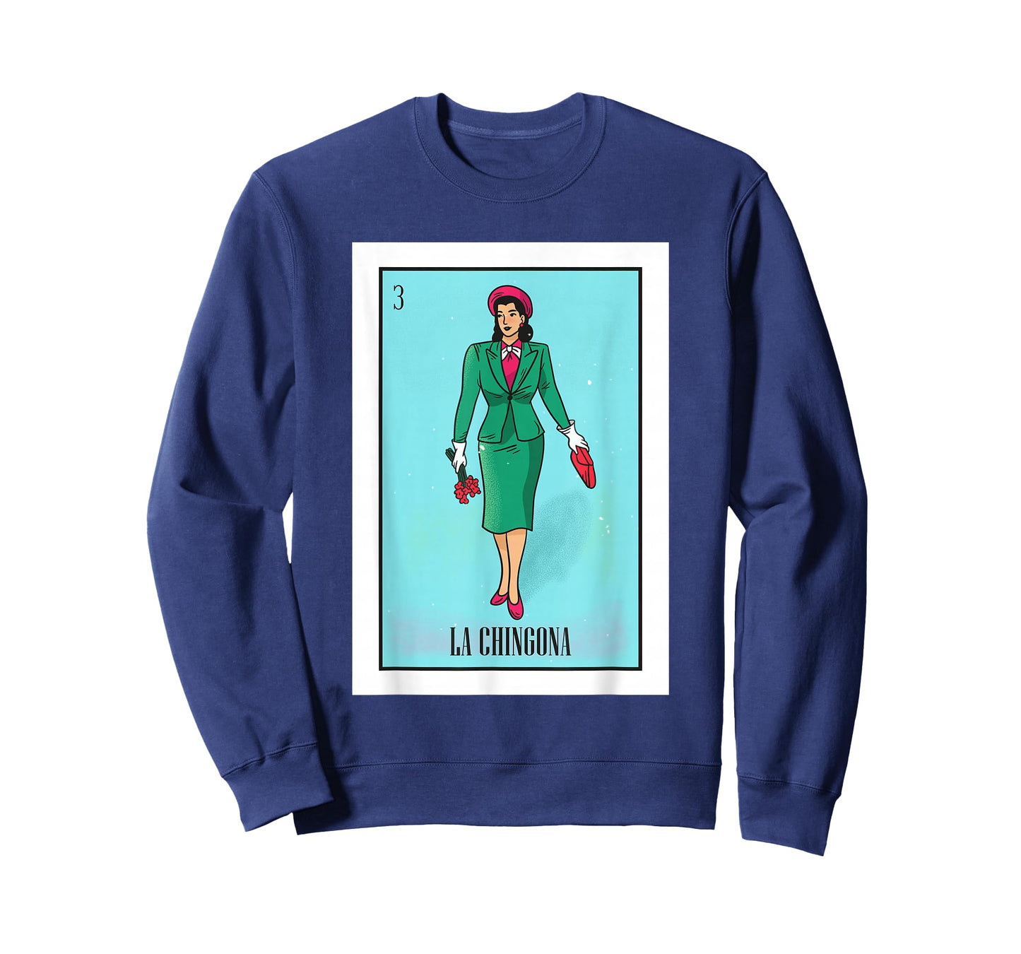 La Chingona The Bad Ass Woman Card Mexican Lottery Card T-Shirt
