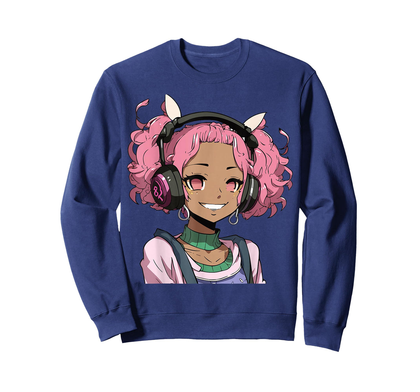 Anime and Music Black Girl Anime Merch Afro African American T-Shirt