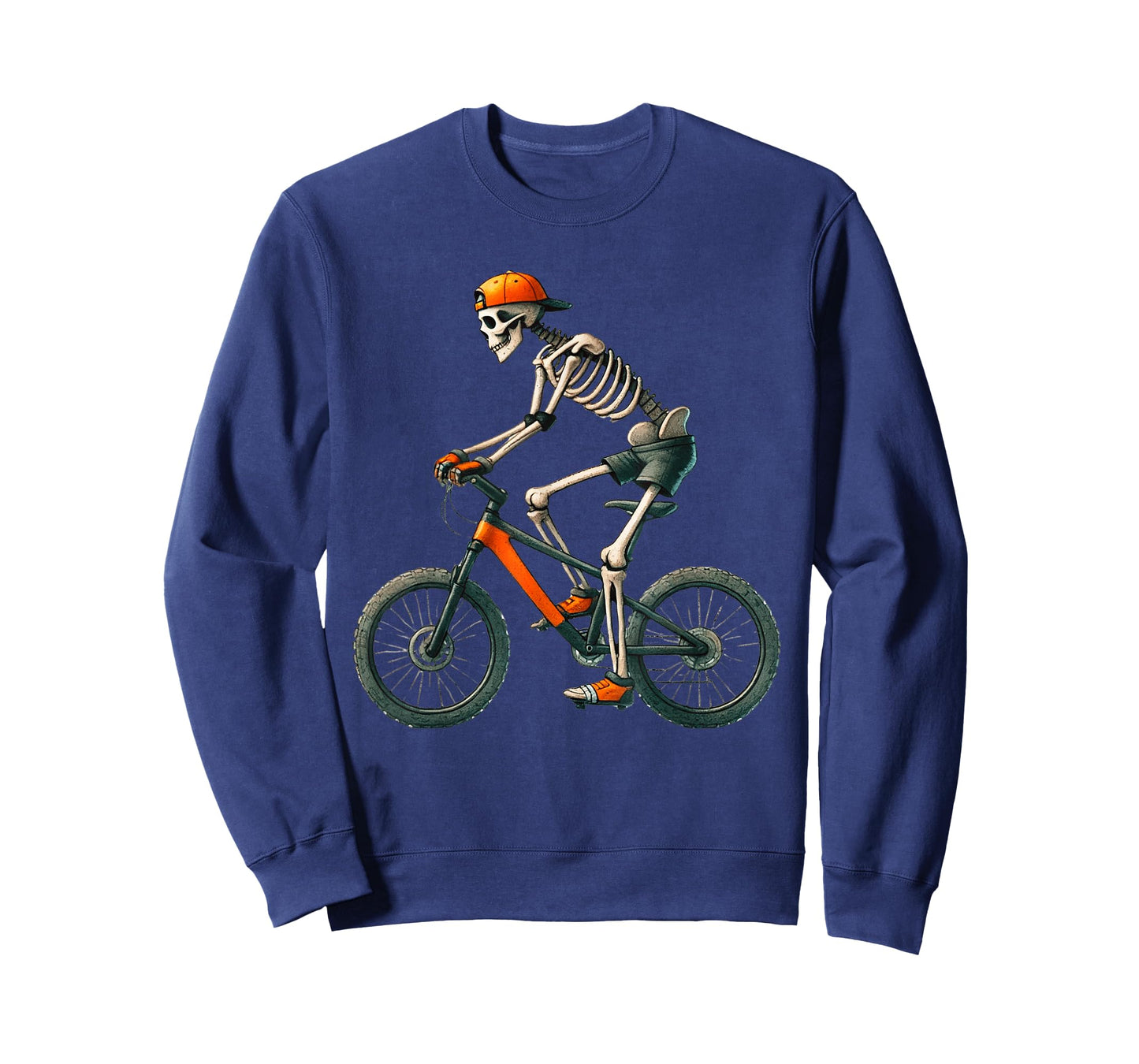 Skeleton Mountain Biking MTB Halloween Costume Men Boys T-Shirt