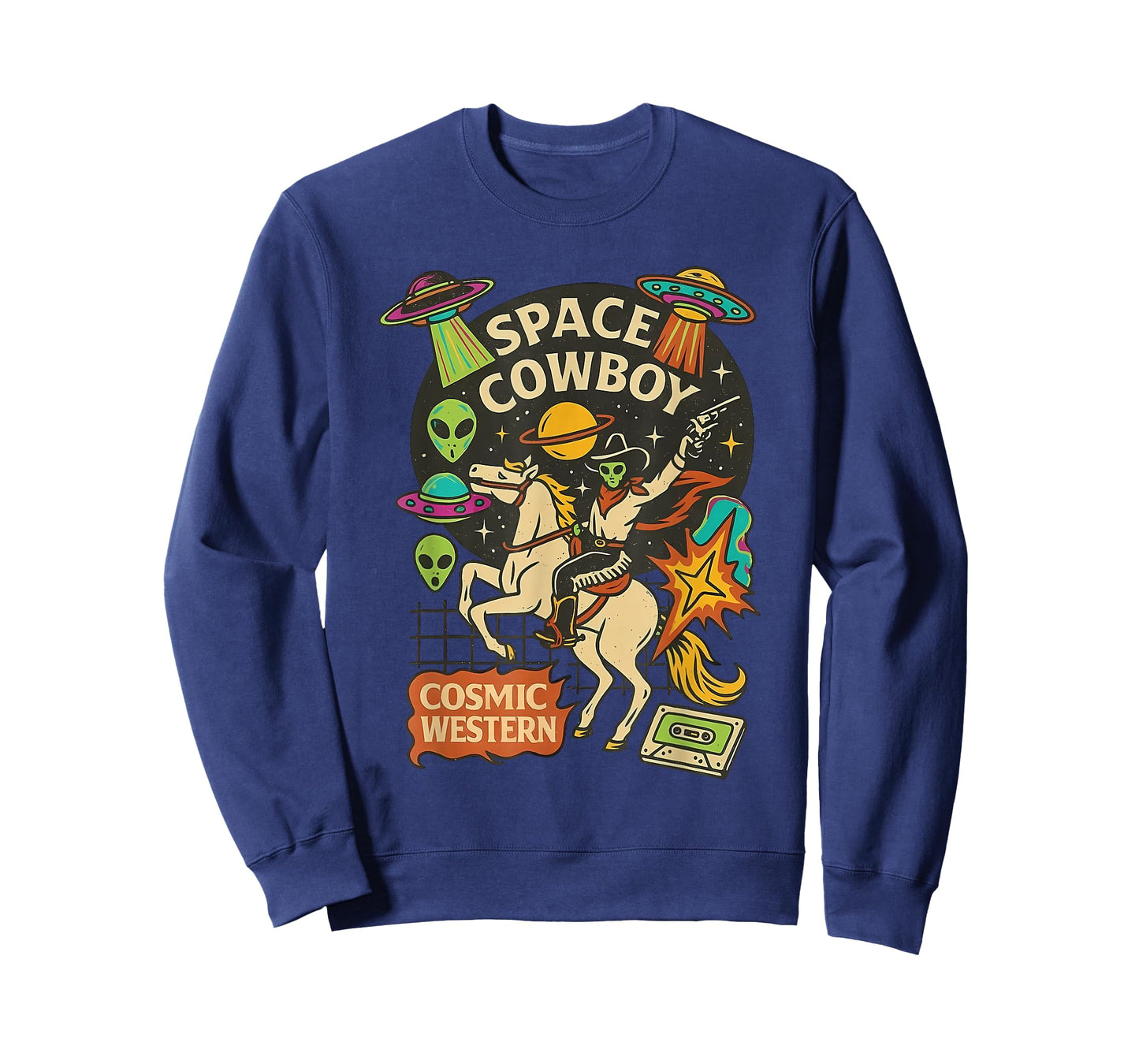 Retro Alien Space Cowboy Cosmic Western Cowboy Cowgirl T-Shirt