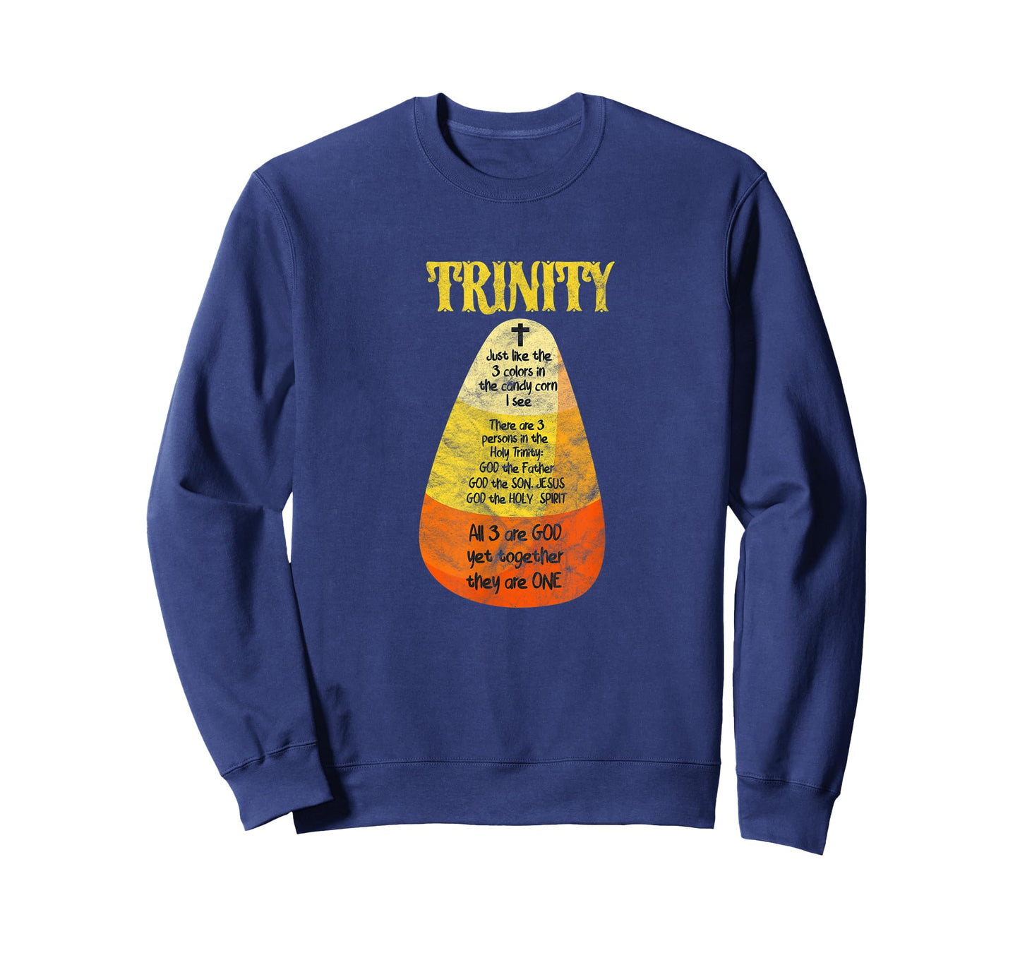 Trinity Candy Corn Christian Halloween Costume Distressed T-Shirt