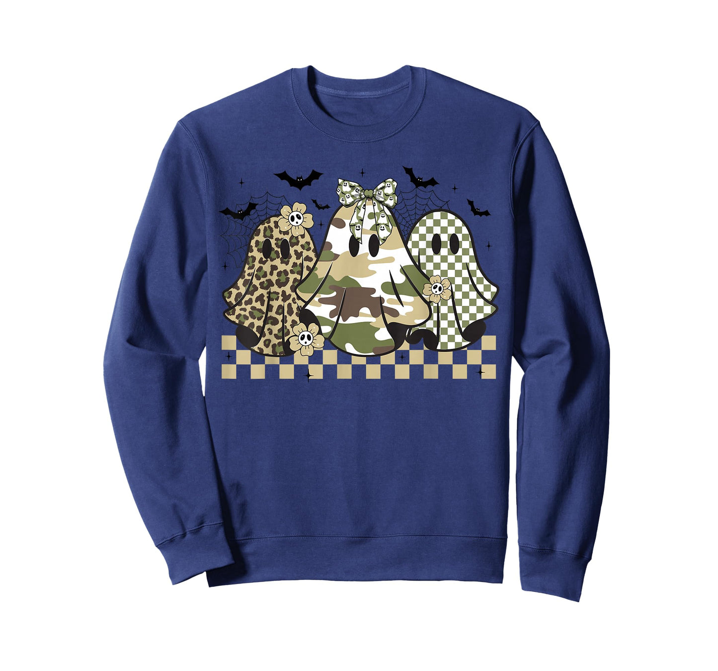 Ghost Coquette Bow Camo & Leopard Print Halloween Women T-Shirt