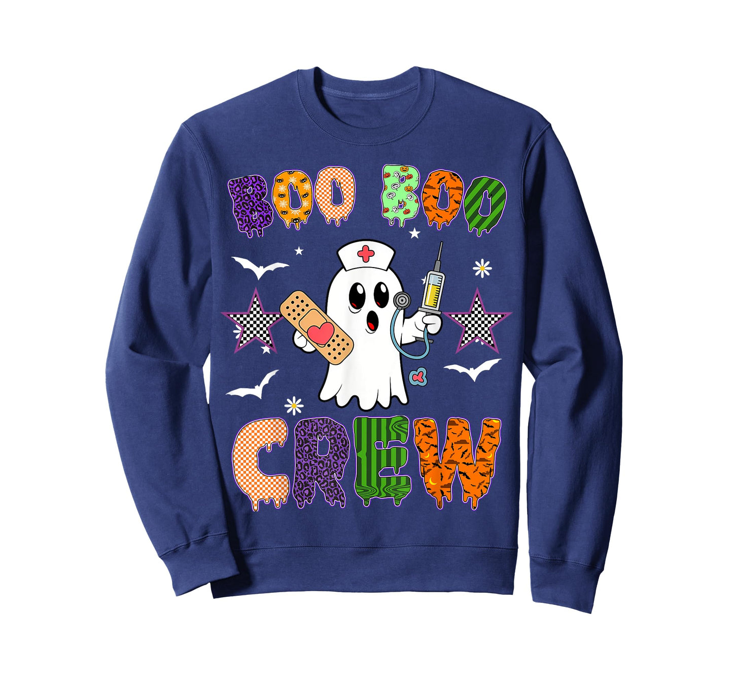 Boo Boo Crew Nurse Ghost Scrub Halloween Custom Women Men T-Shirt