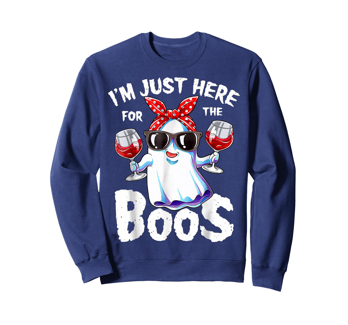 I'm Just Here for The Boos Halloween Women Ghost Cute Funny T-Shirt
