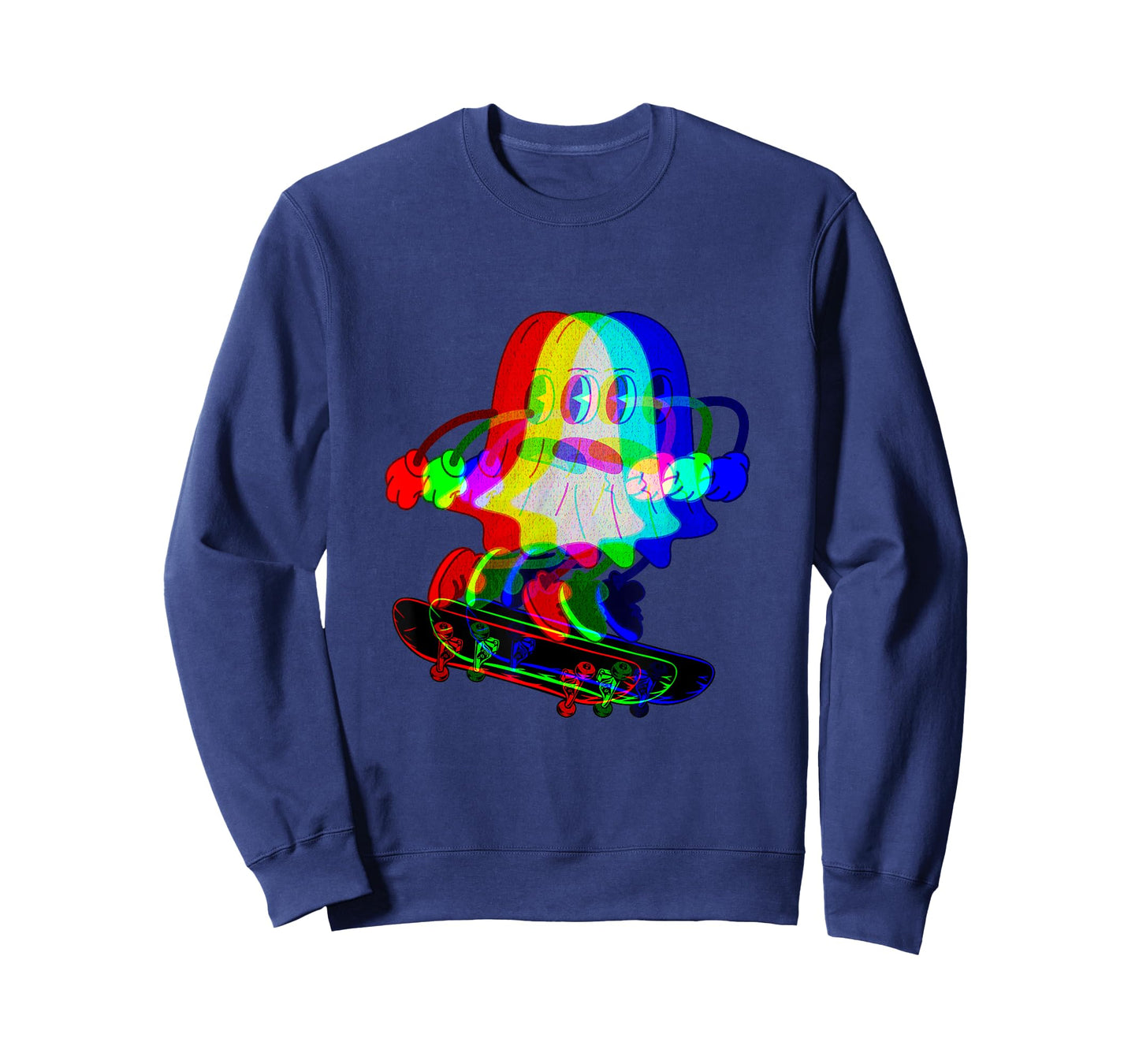 Trippy house music ghost Halloween Techno Rave skateboarding T-Shirt