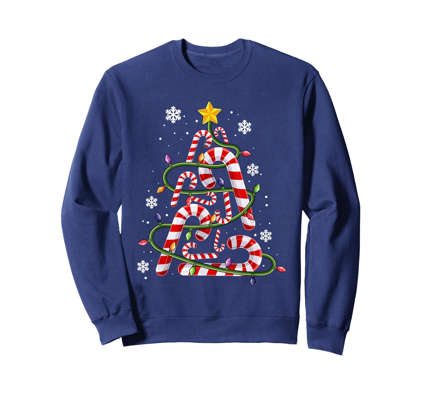 Candy Cane Shirt for Family, Kids Christmas Tree Lights T-Shirt