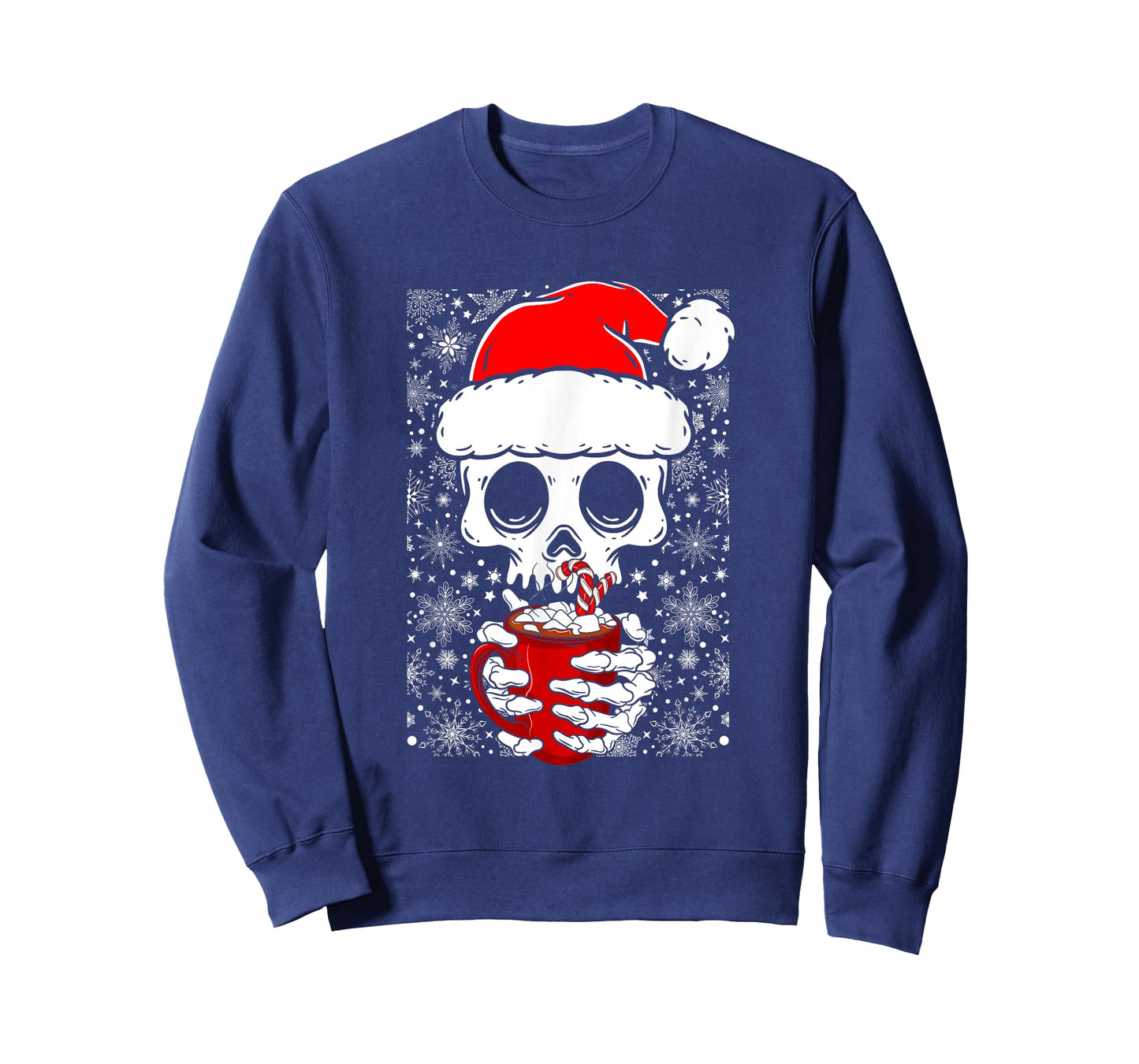 Christmas Skeleton Drinks Cocoa Santa Claus Skeleton T-Shirt