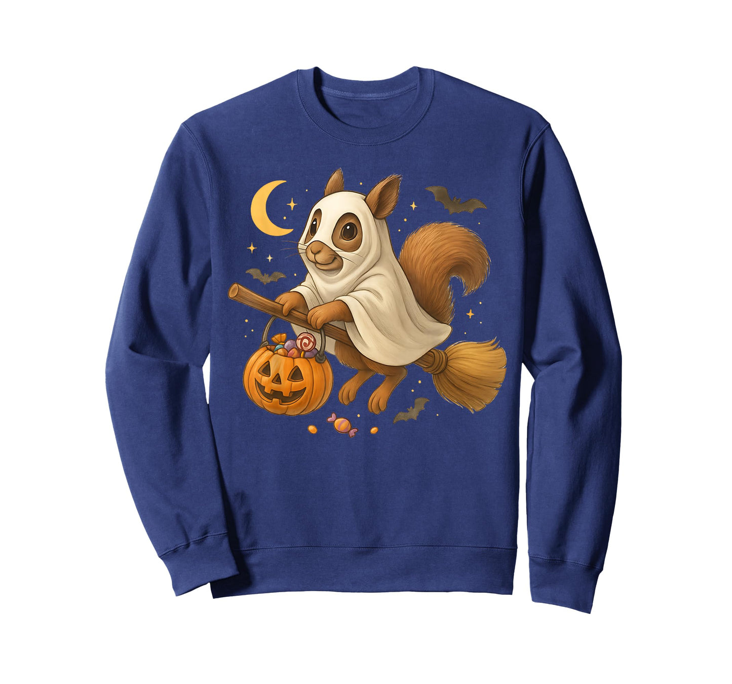 Funny Squirrel Ghost Pumpkin Spooky Halloween Costume T-Shirt