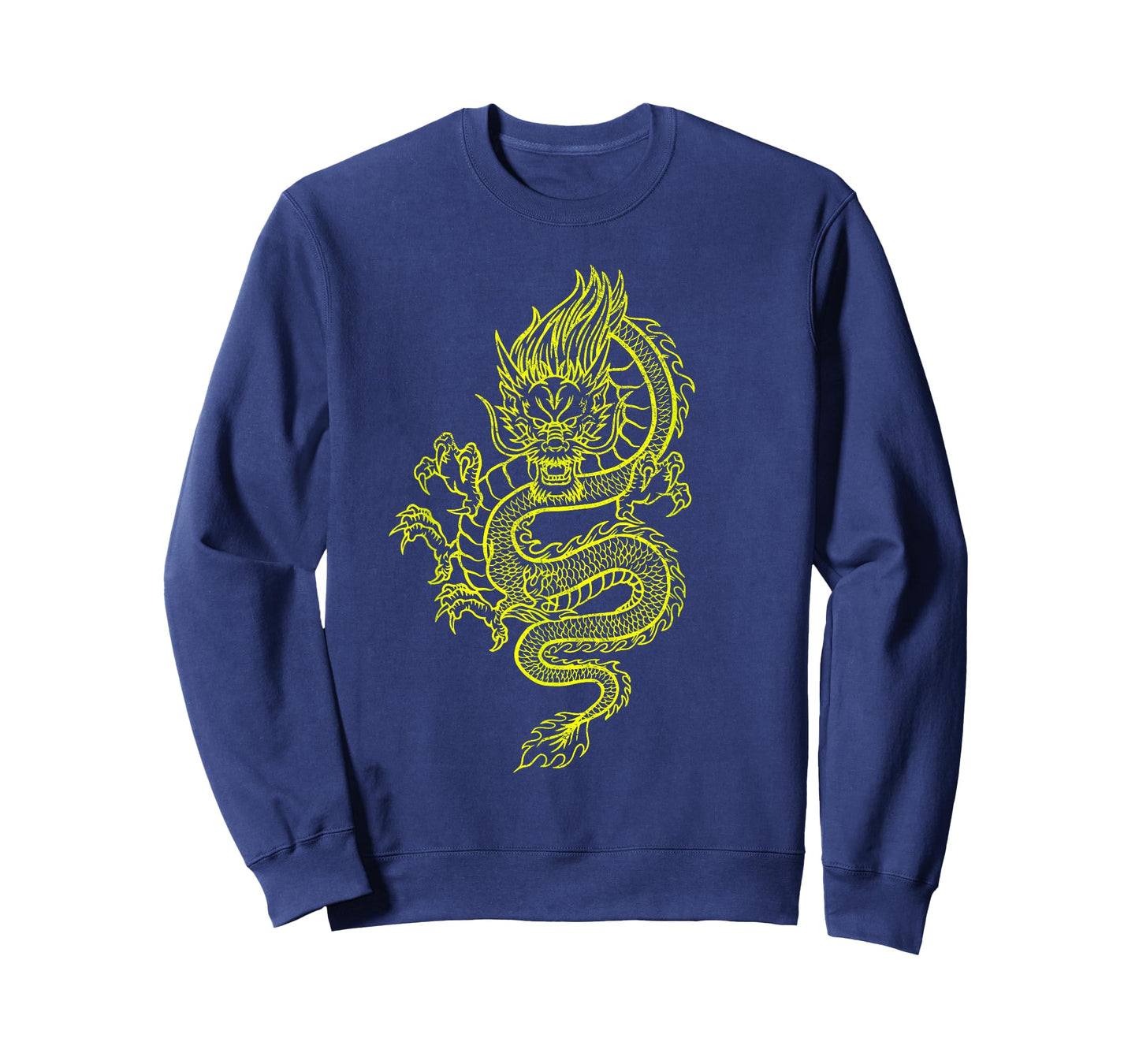 Large Yellow Dragon Graphic Design T-Shirt