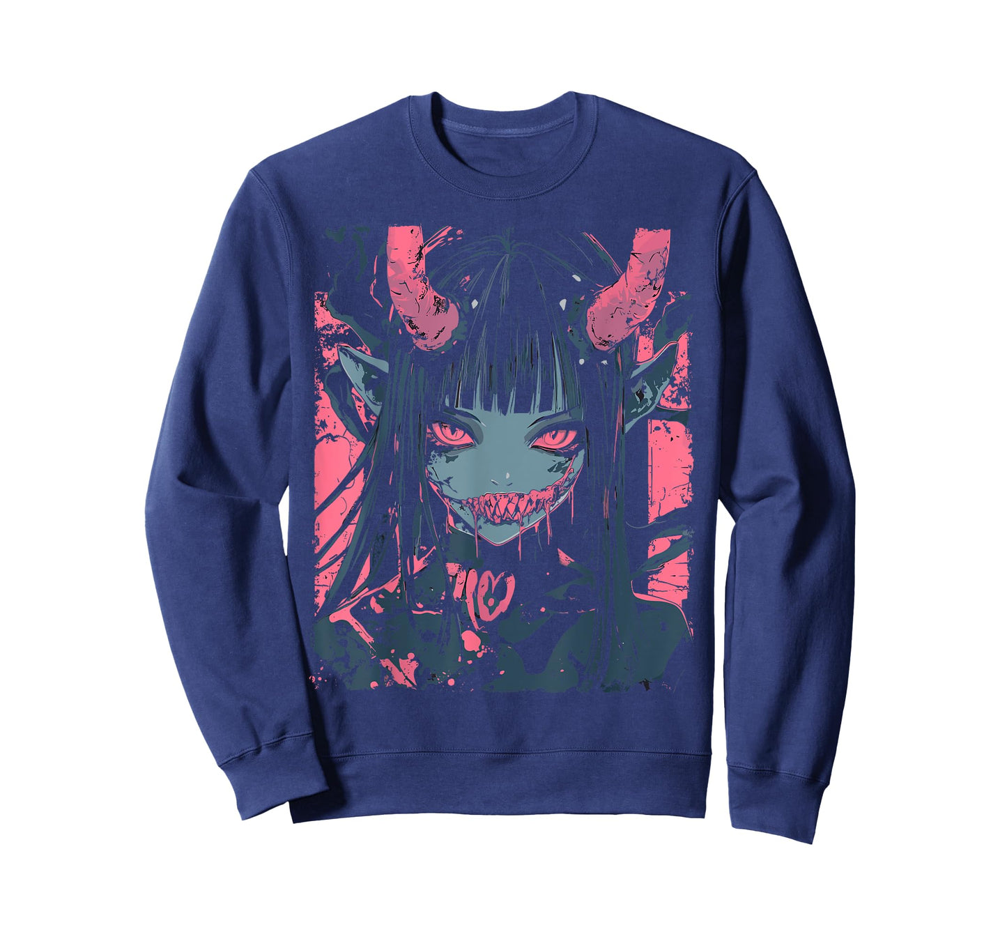 Anime Horror Girl Aesthetic Vaporwave Waifu Japanese Girl T-Shirt