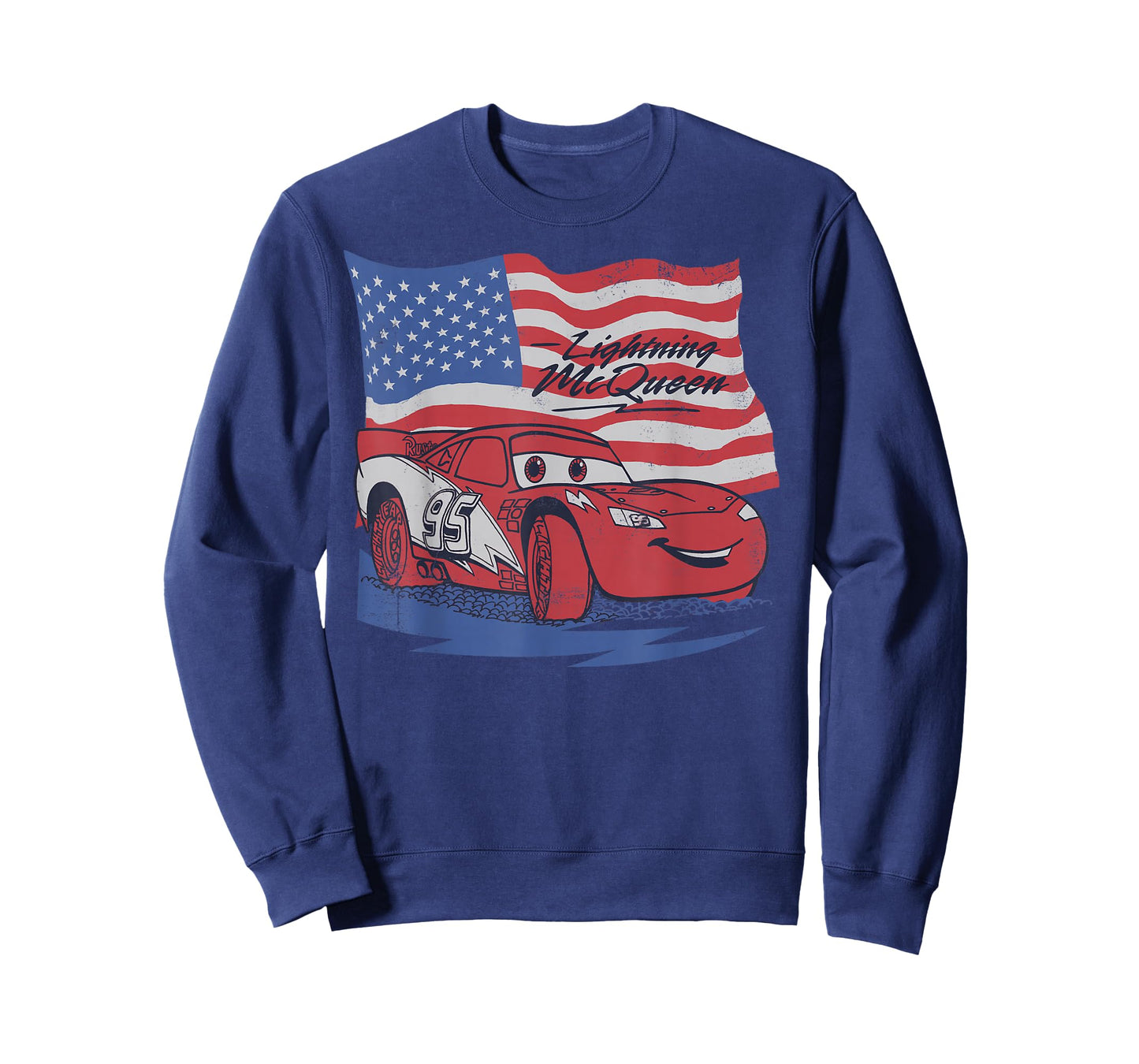 Disney Pixar Cars US Flag Lightning McQueen Retro T-Shirt T-Shirt