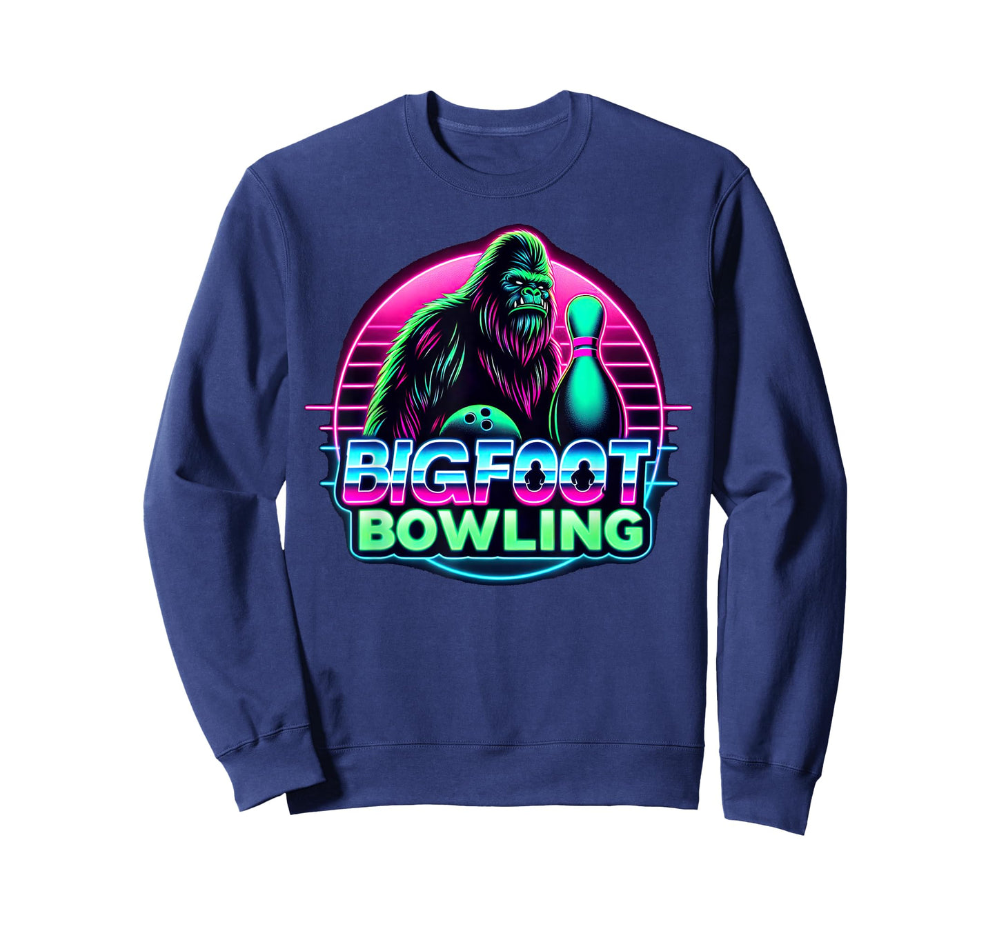 Bigfoot Bowling Funny Sasquatch Bowler Alley Pin Graphic T-Shirt