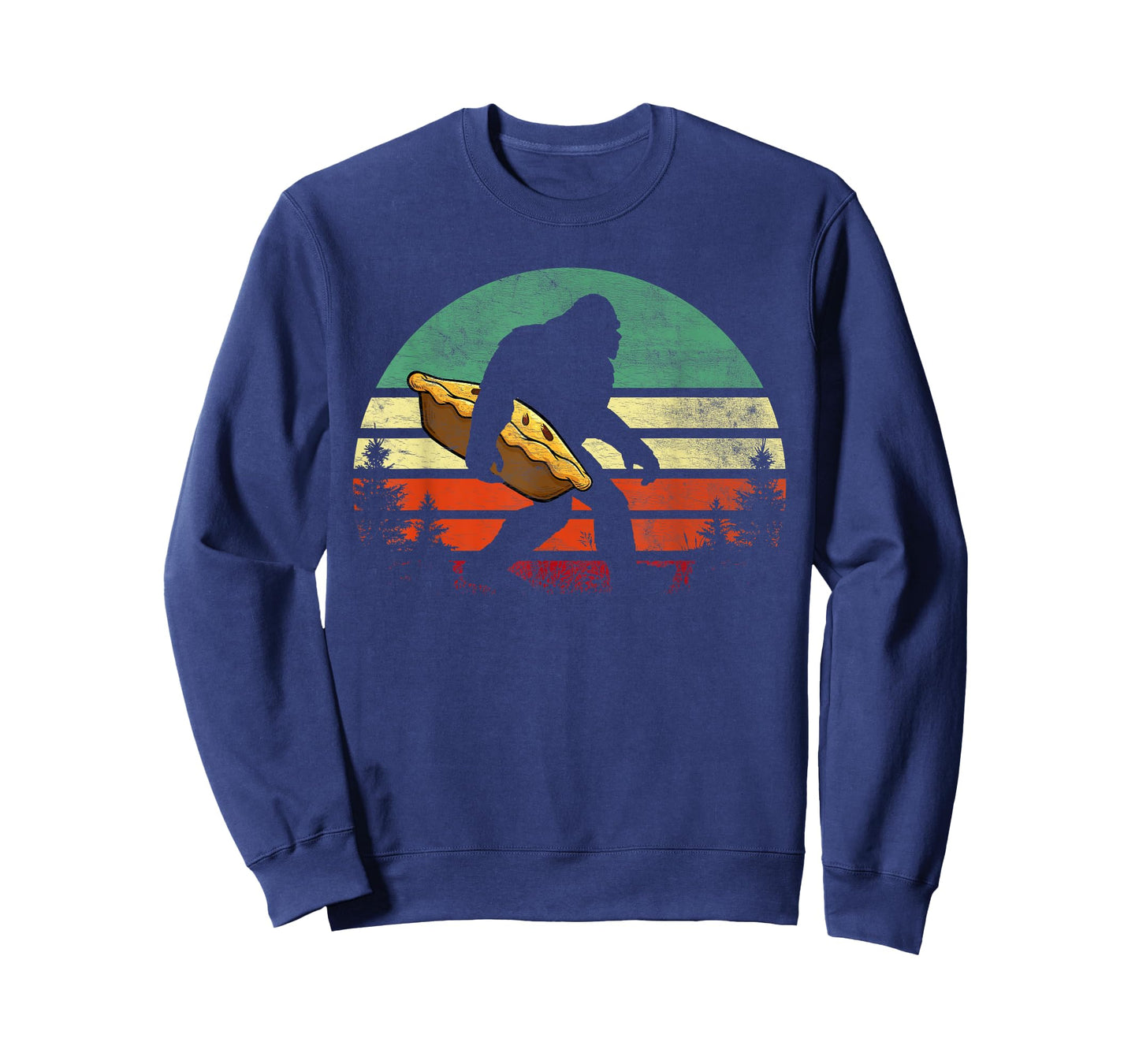 Retro Bigfoot Carrying Apple Pie Thankgiving Sasquatch T-Shirt