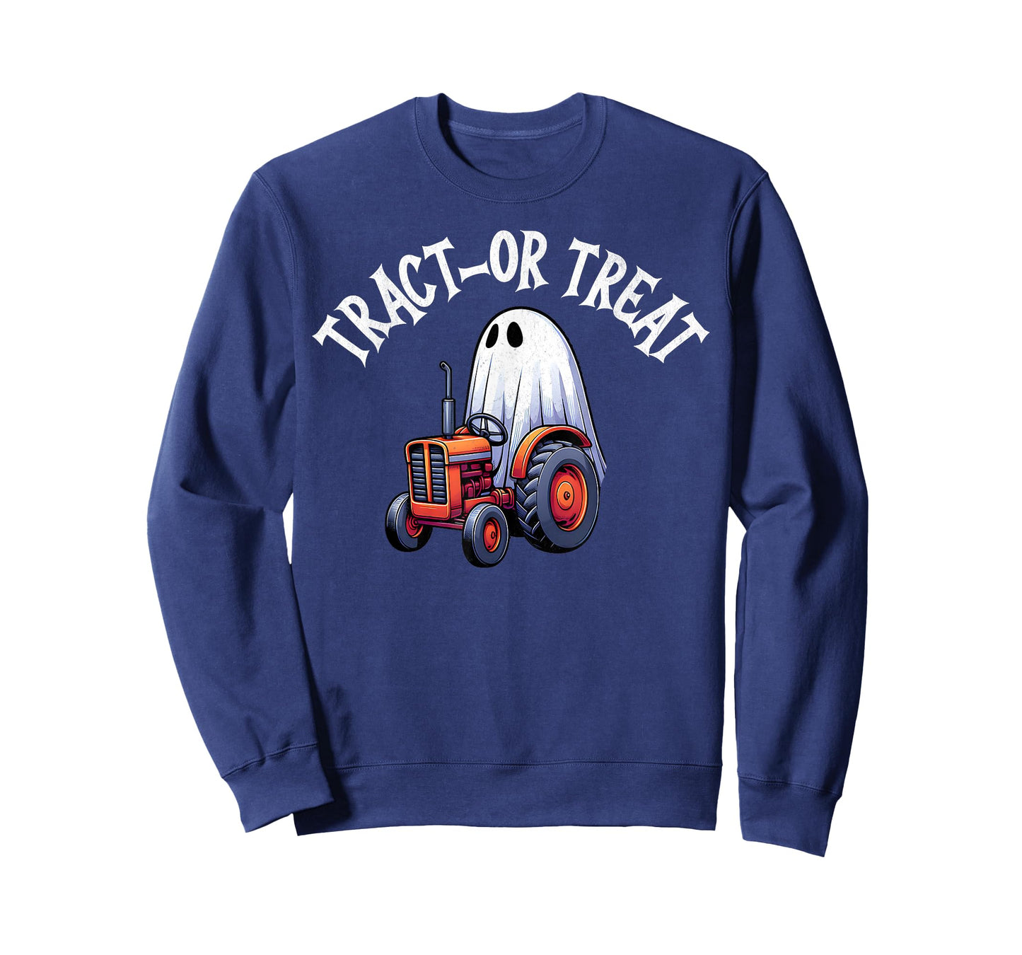 Funny Halloween Tractor Ghost Boys Kids Trick or Treat Farm T-Shirt