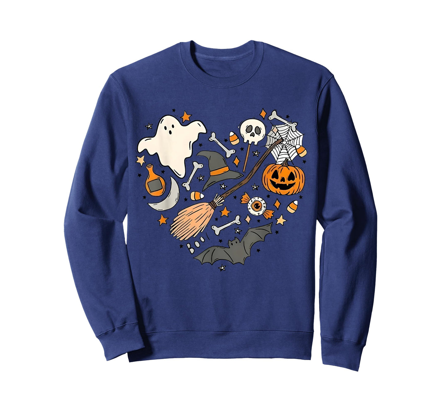 Halloween Doodle Heart Cute Halloween Costume Ghost Funny T-Shirt