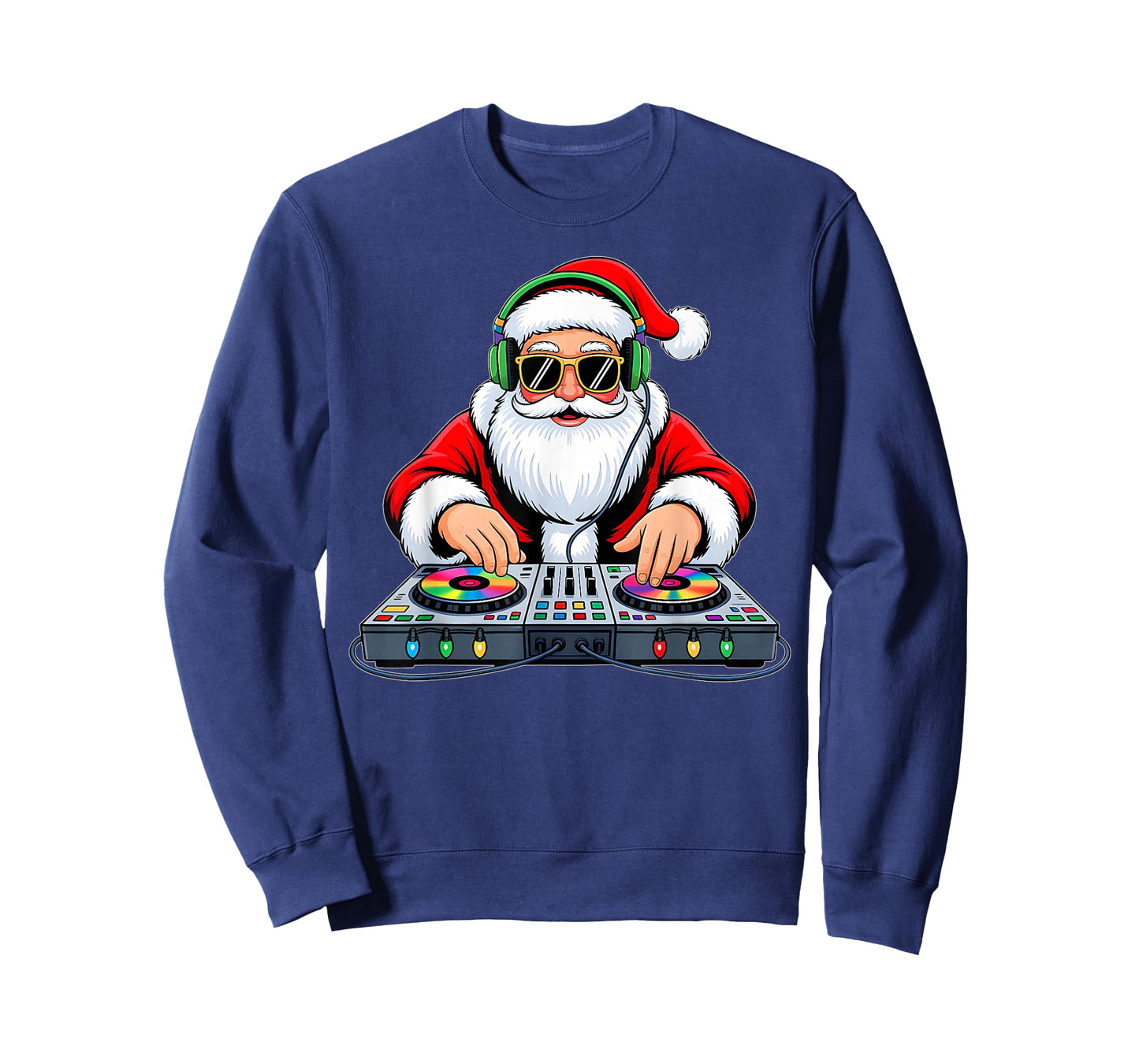 Funny Christmas DJ Santa Xmas Turntable Music Men Boys T-Shirt