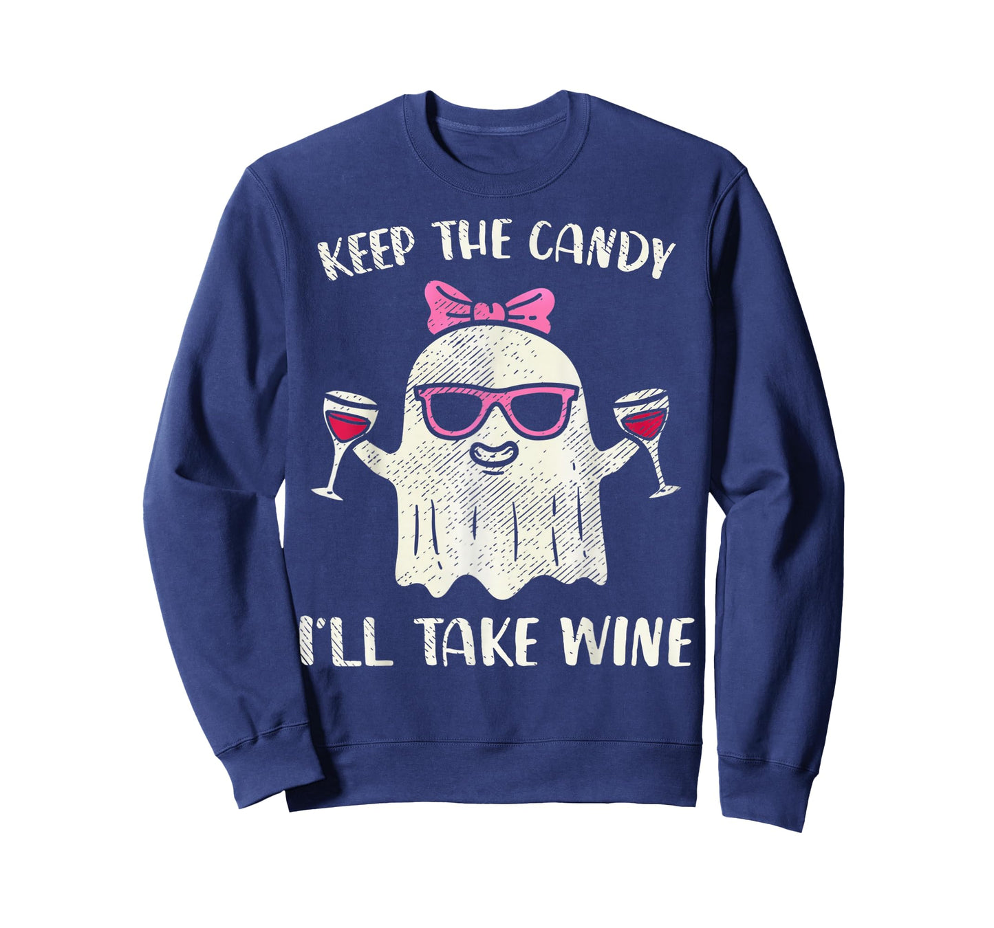 Keep The Candy I'll Take Wine Funny Halloween Girl Ghost T-Shirt