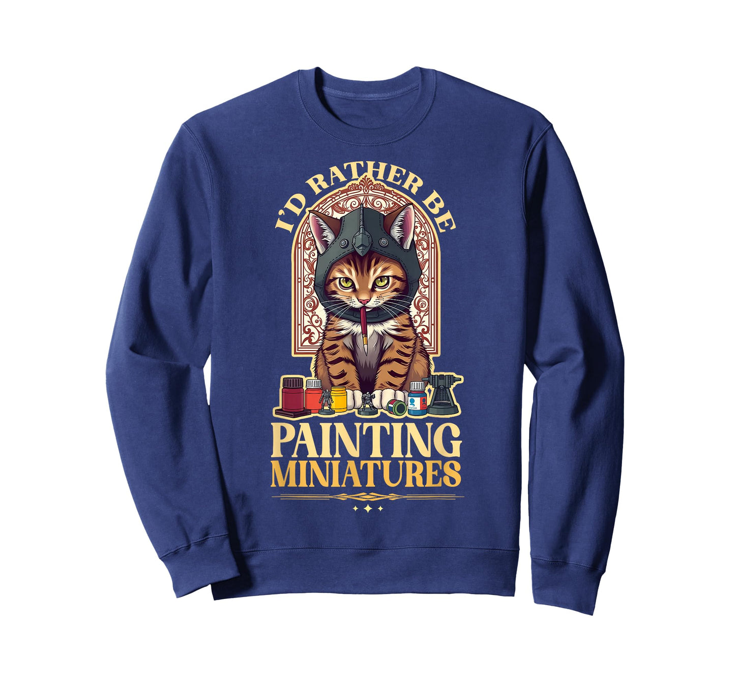 I'd Rather Be Painting Miniatures Cat Tabletop Minis Hobby T-Shirt