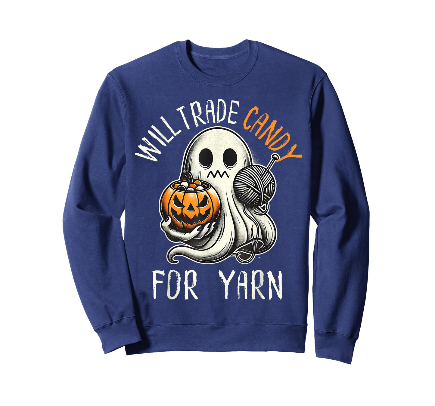 Will Trade Candy For Yarn Funny Knitting Crochet Halloween T-Shirt