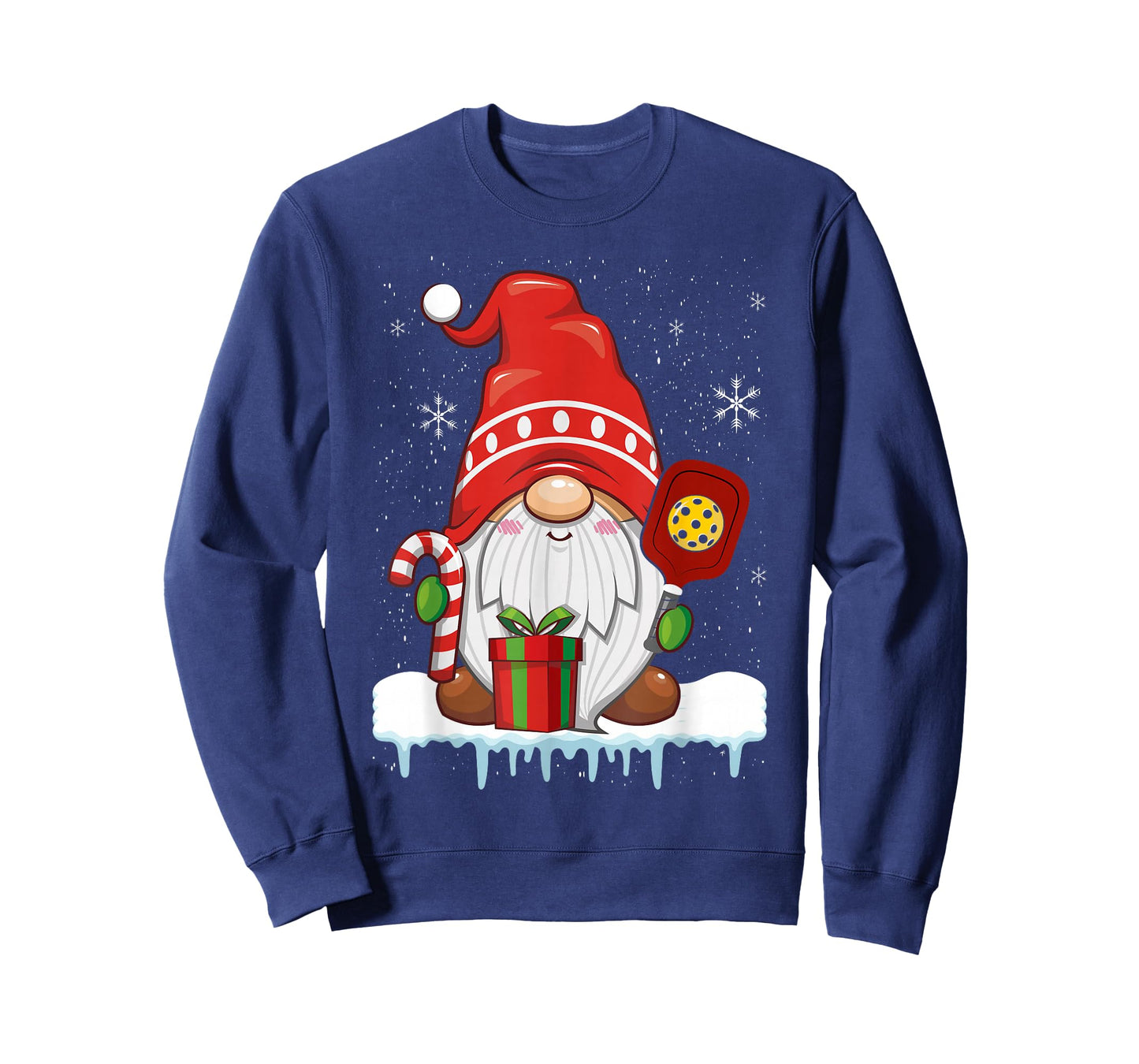 Christmas Gnome With Candy Cane & Pickleball T-Shirt
