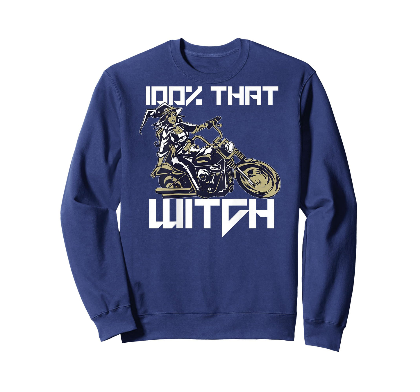 100% THAT WITCH Sexy Motorcycle Witch Halloween Meme ON BACK T-Shirt