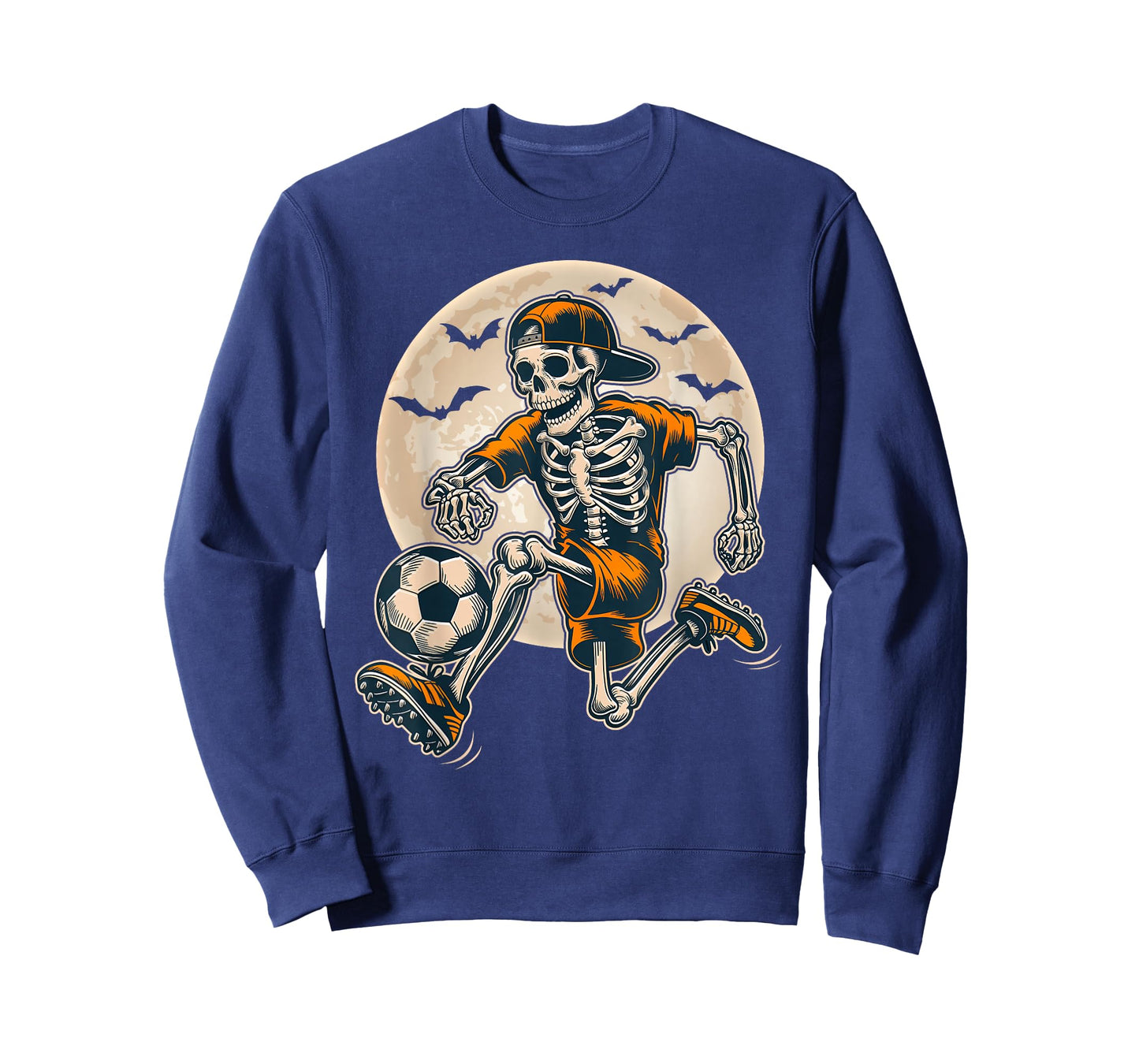Funny Skeleton Soccer Men Boys Kids Halloween Costume T-Shirt