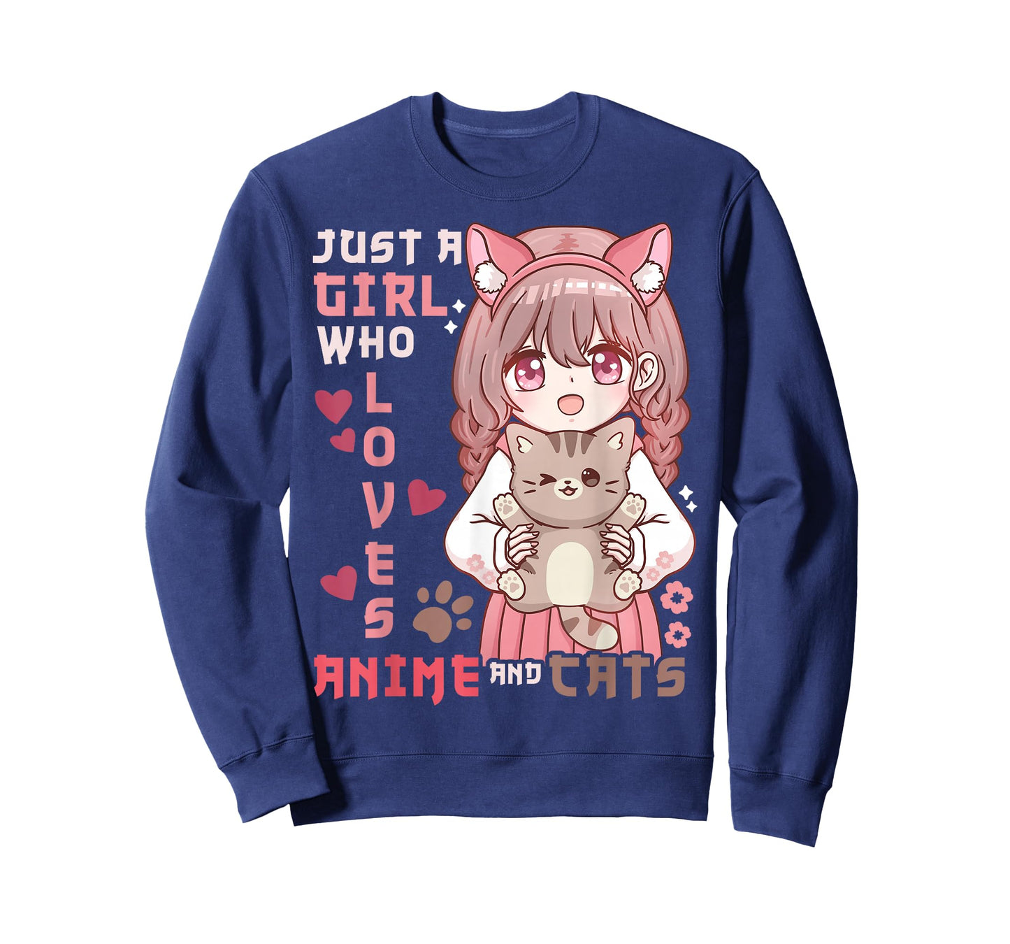 Anime Cat Girl Just a Girl Who Loves Anime and Cats T-Shirt