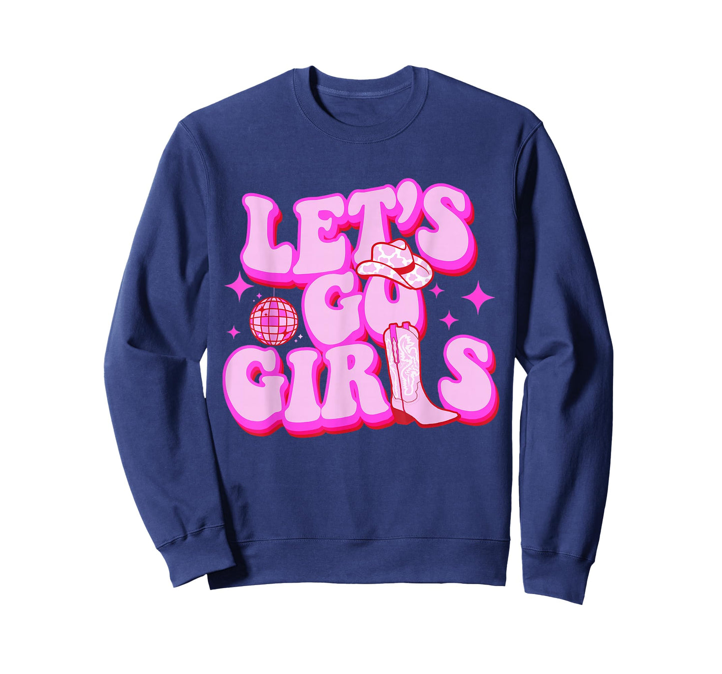 Let's Go Girls Cowgirls Leopard Hat Boots Western Country T-Shirt