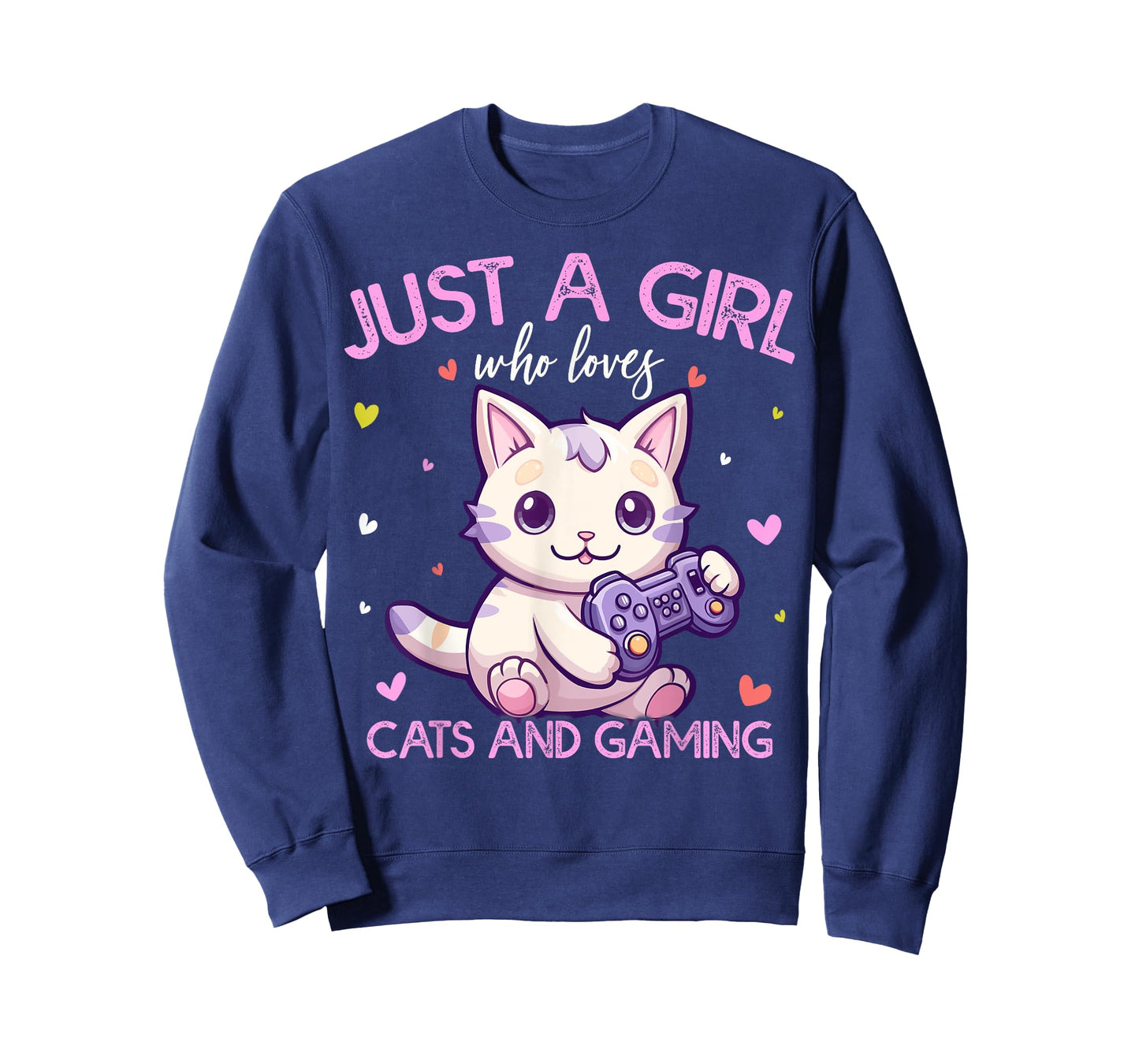 Just A Girl Who Loves Cats And Gaming Girls Kids Women T-Shirt