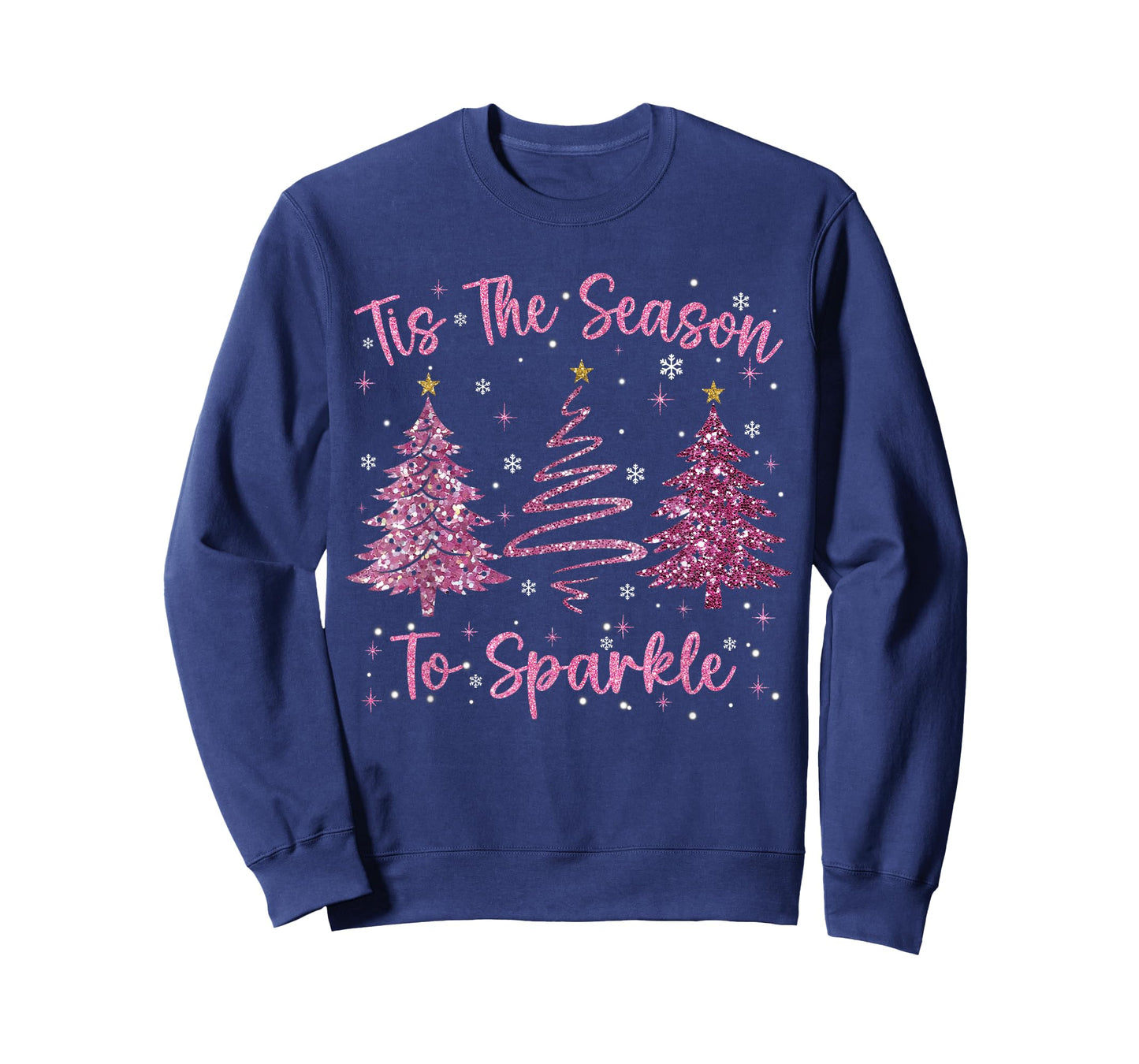 Tis The Season Sparkle Christmas Tree Xmas Women Girl T-Shirt