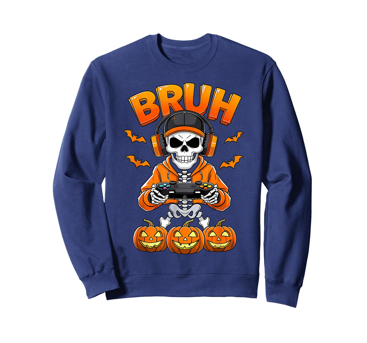 Bruh Skeleton Gamer Halloween Funny Gaming Costume T-Shirt