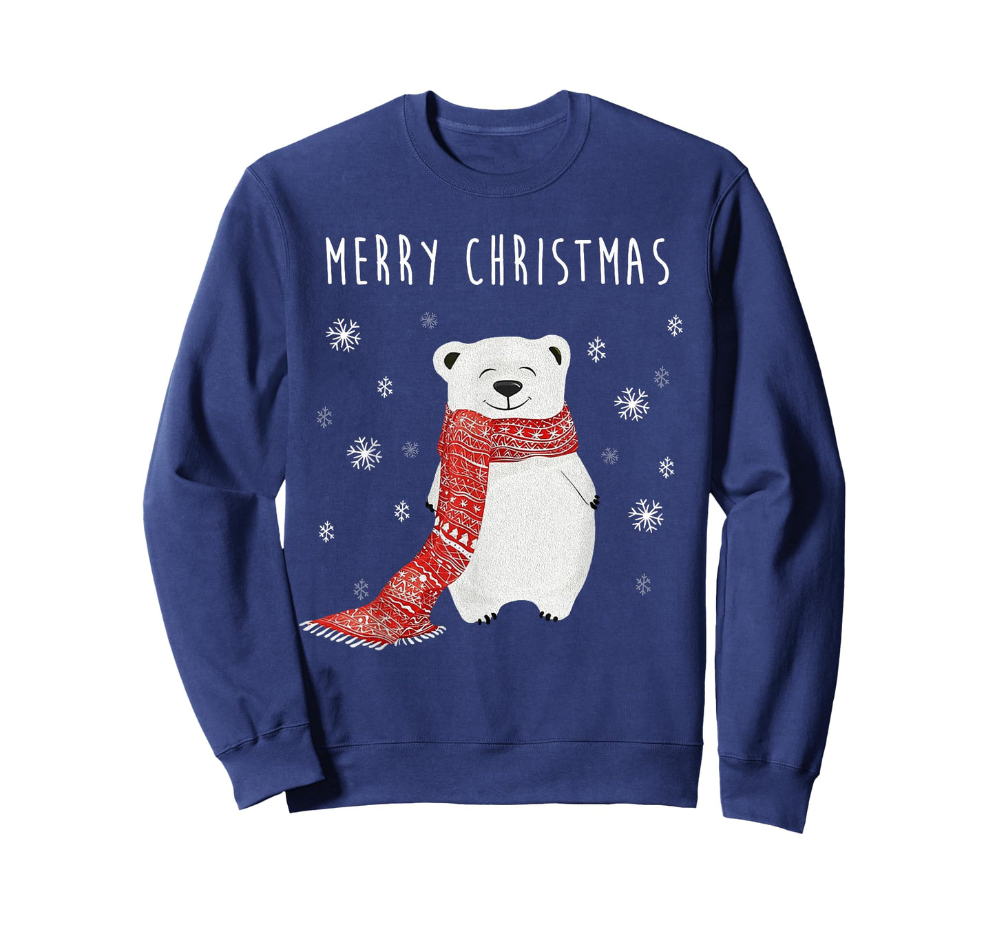 Cute Polar Bear Scarf Merry Christmas Xmas Holidays Gift Tee T-Shirt