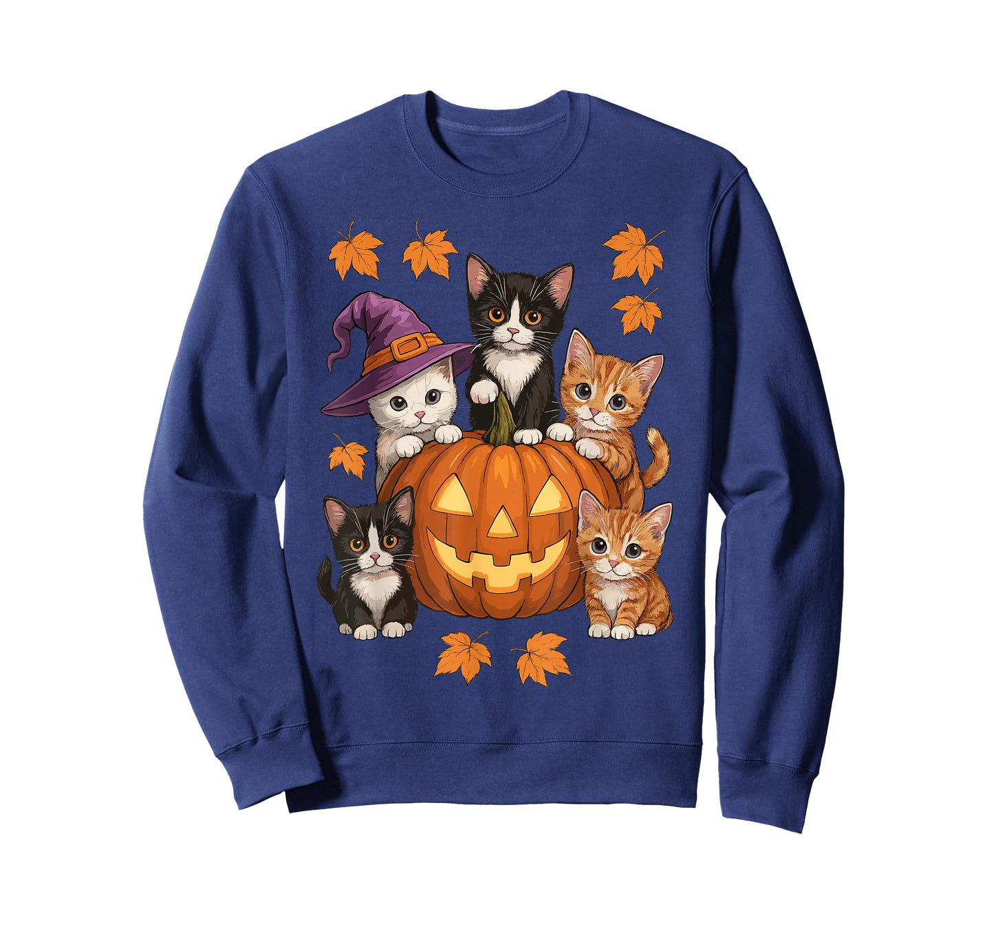 Cute Cat Pumpkin Halloween Vintage Spooky Season T-Shirt